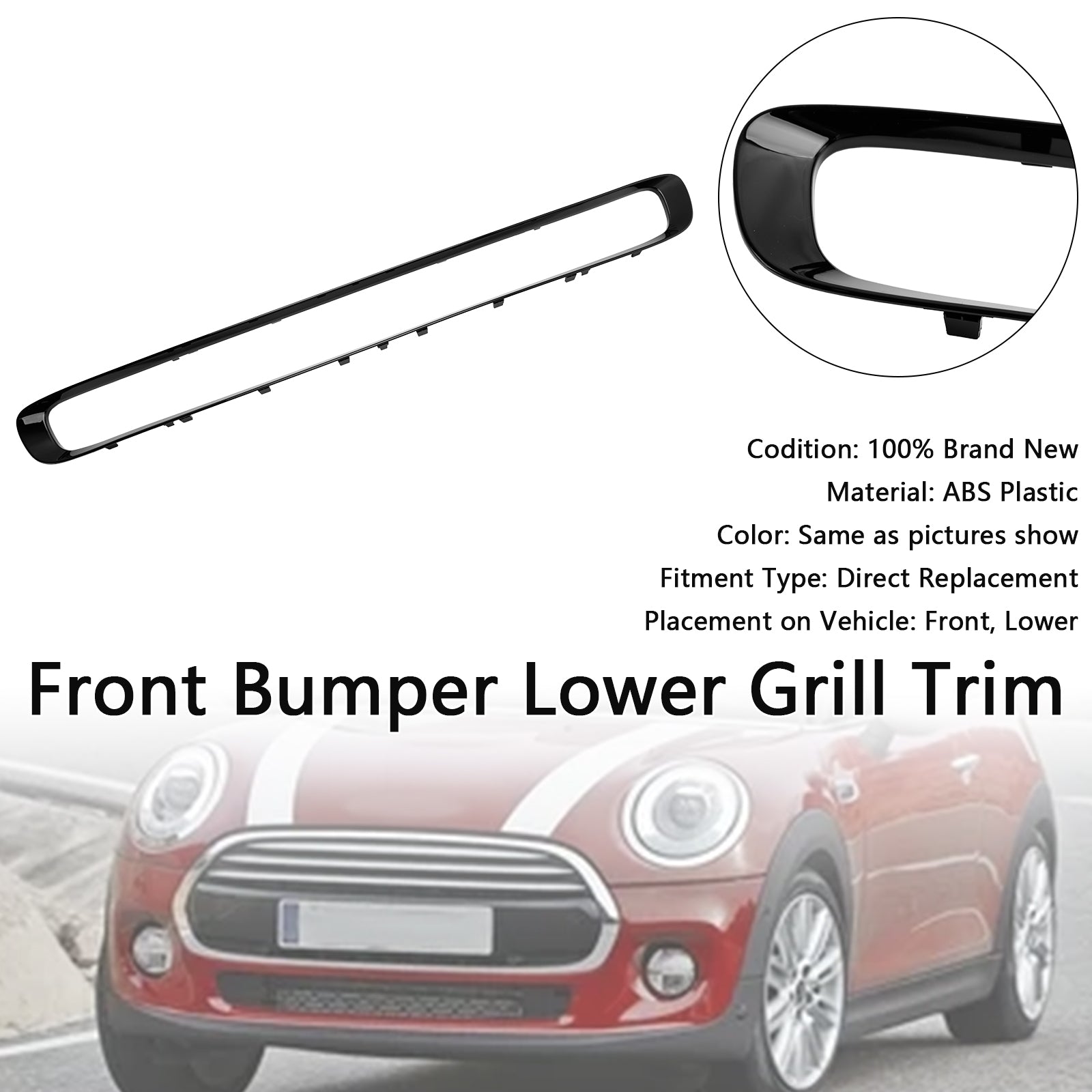 2016-2021 Mini Cooper Base Front Bumper Lower Grill Trim 51117355238 MC1044103
