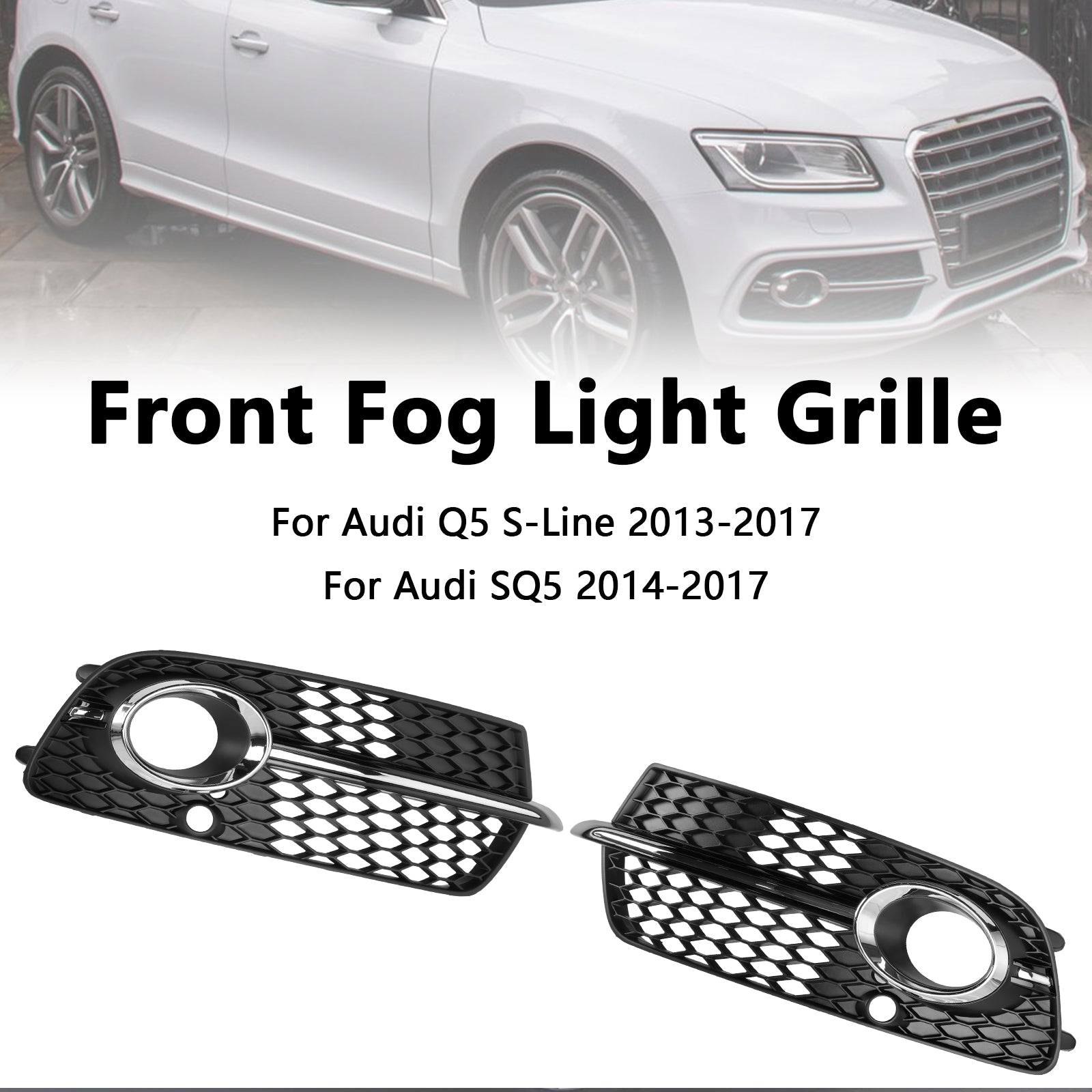 2014-2017 Audi SQ5 Front Bumper Fog Light Grille 8R0807681S