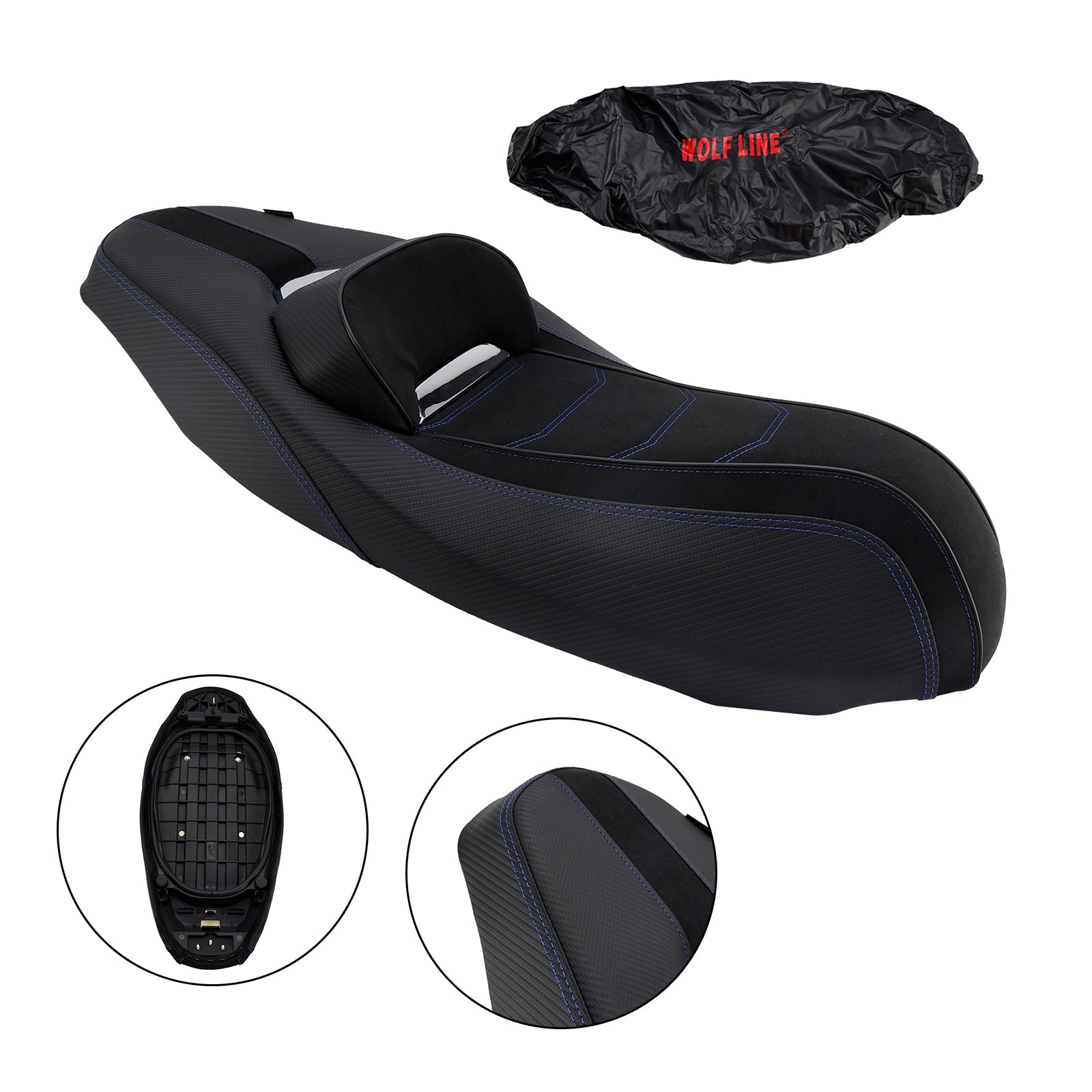 2020-2023 Fit For Yamaha Nmax155 N-Max 155 Front Raider Seat Driver Cushion Pu Blue