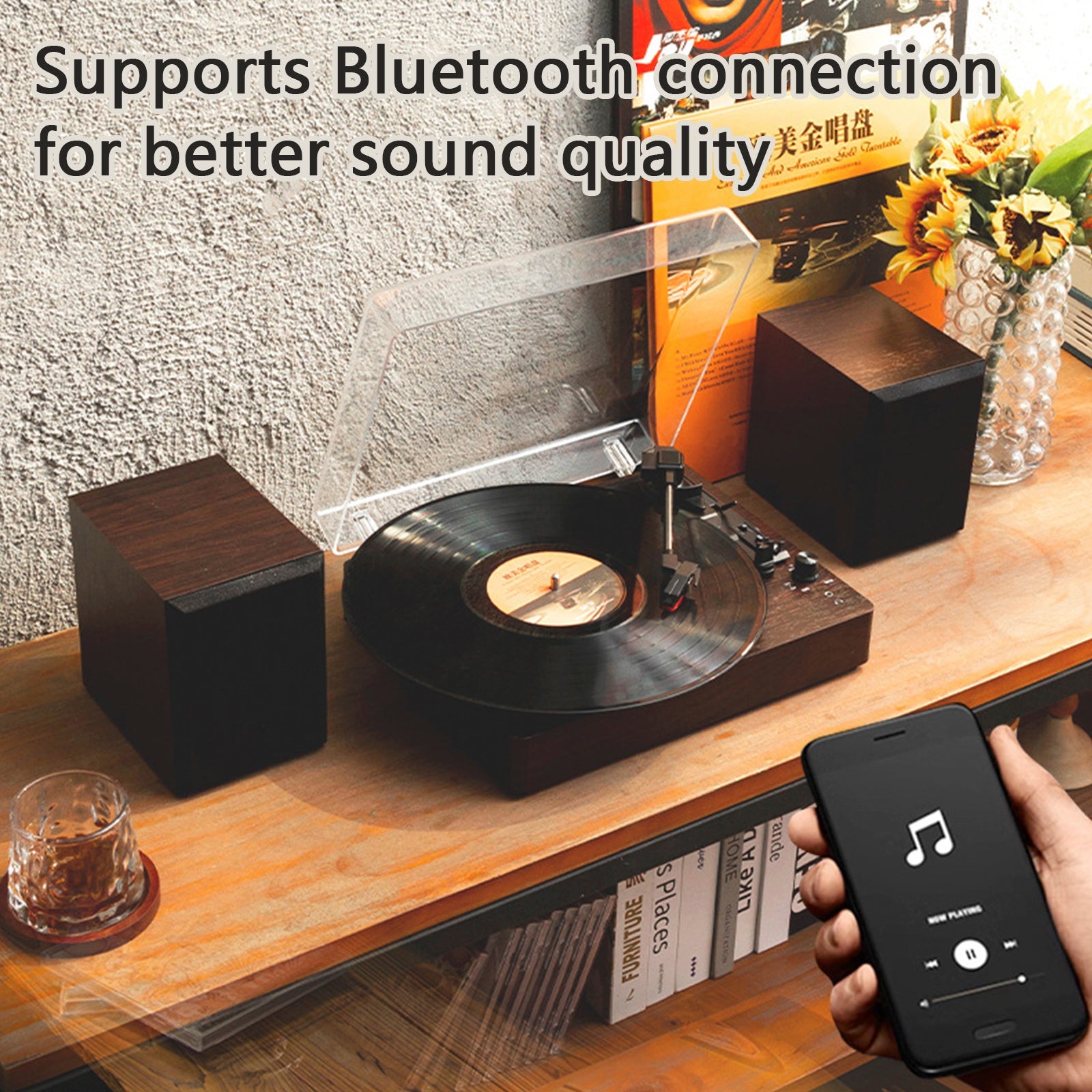 3 - Speed Turntable Decorative Record Player Split Bluetooth Vinyl Record Player Retro Bluetooth Speaker Ornaments Living Room Record Player