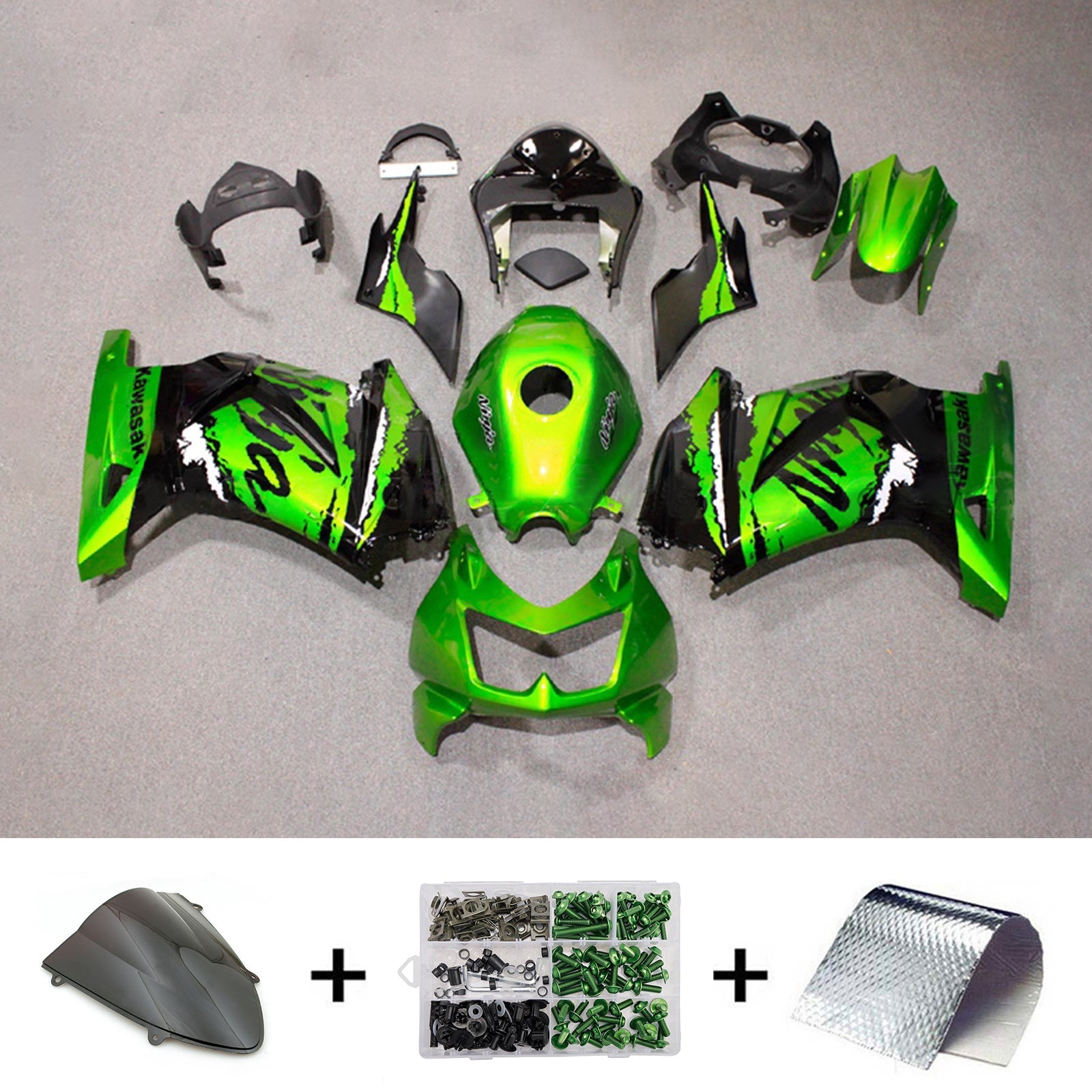 Injection Fairing Kit Bodywork Plastic ABS fit For Kawasaki EX250 Ninja250R 2008-2012