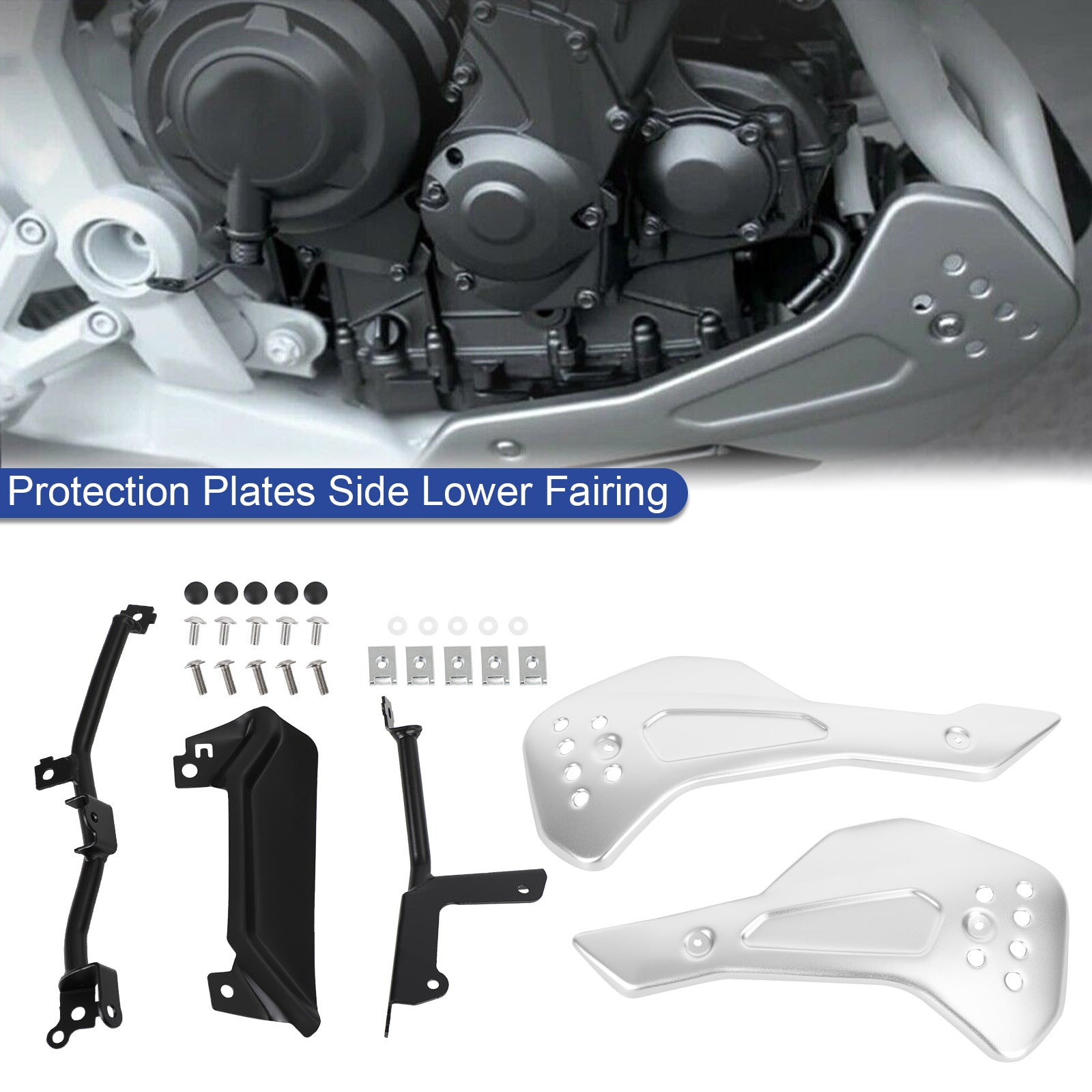 2021 Trident 660 Lower Engine Belly Protection Plates Side Fairing Generic
