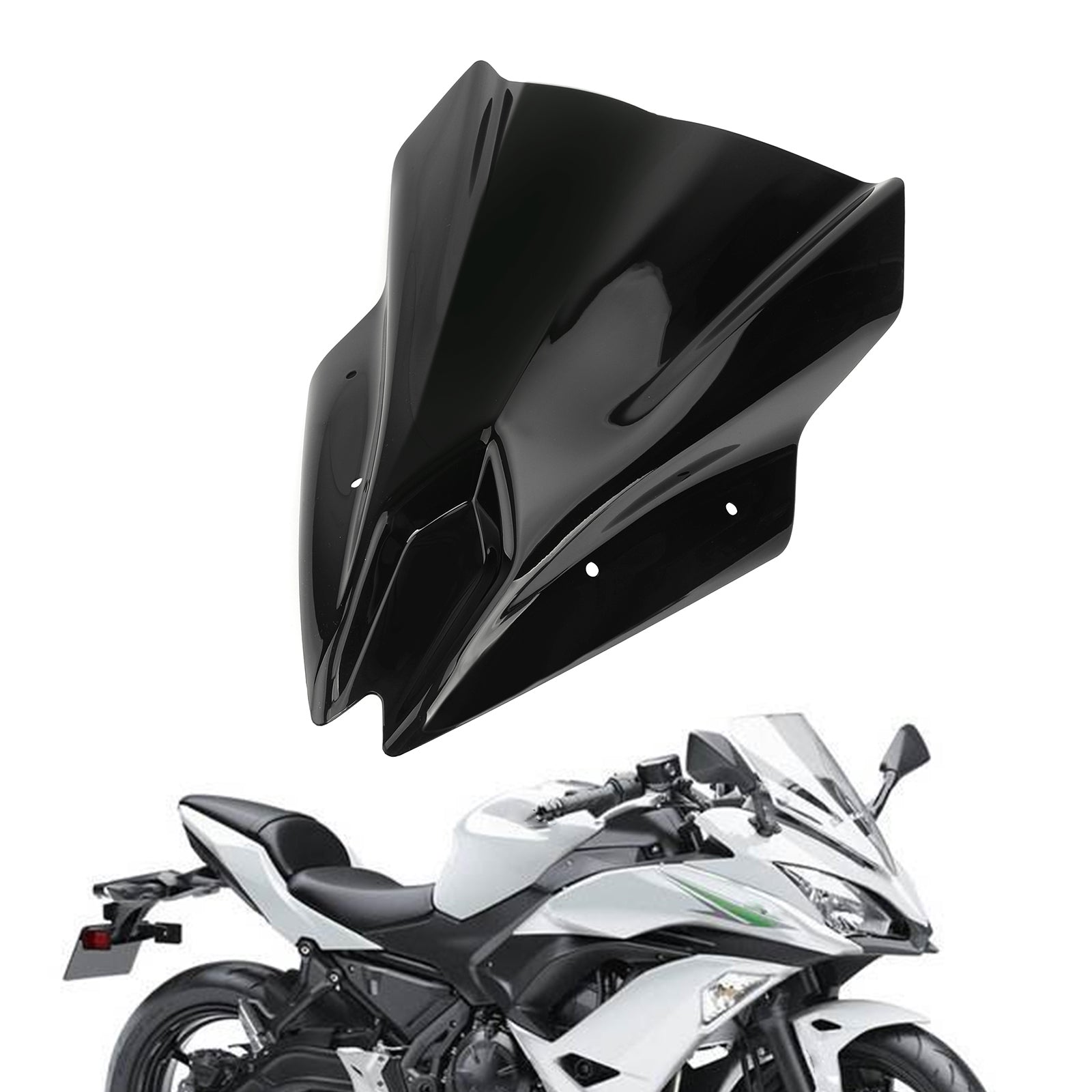 2017-2019 Kawasaki Ninja 650Black Motorcycle Windscreen Screen Windshield