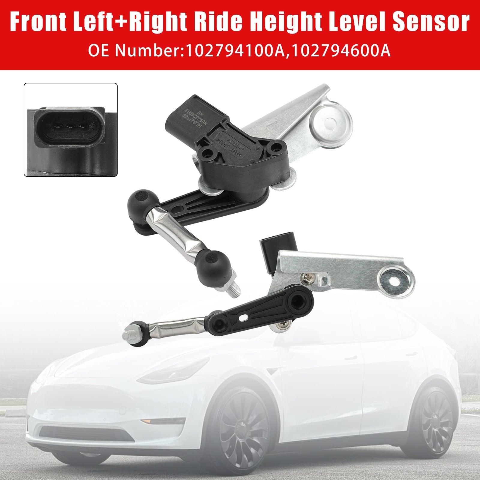 Front Left+Right Ride Height Level Sensor for Tesla Model S 2012-2021 Model X 16-21