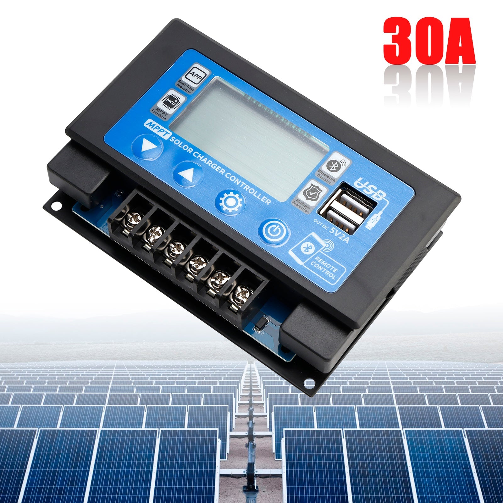 30A/60A Embedded Snap-On Energy Storage Dedicated MPPT Solar Controller Bluetooth