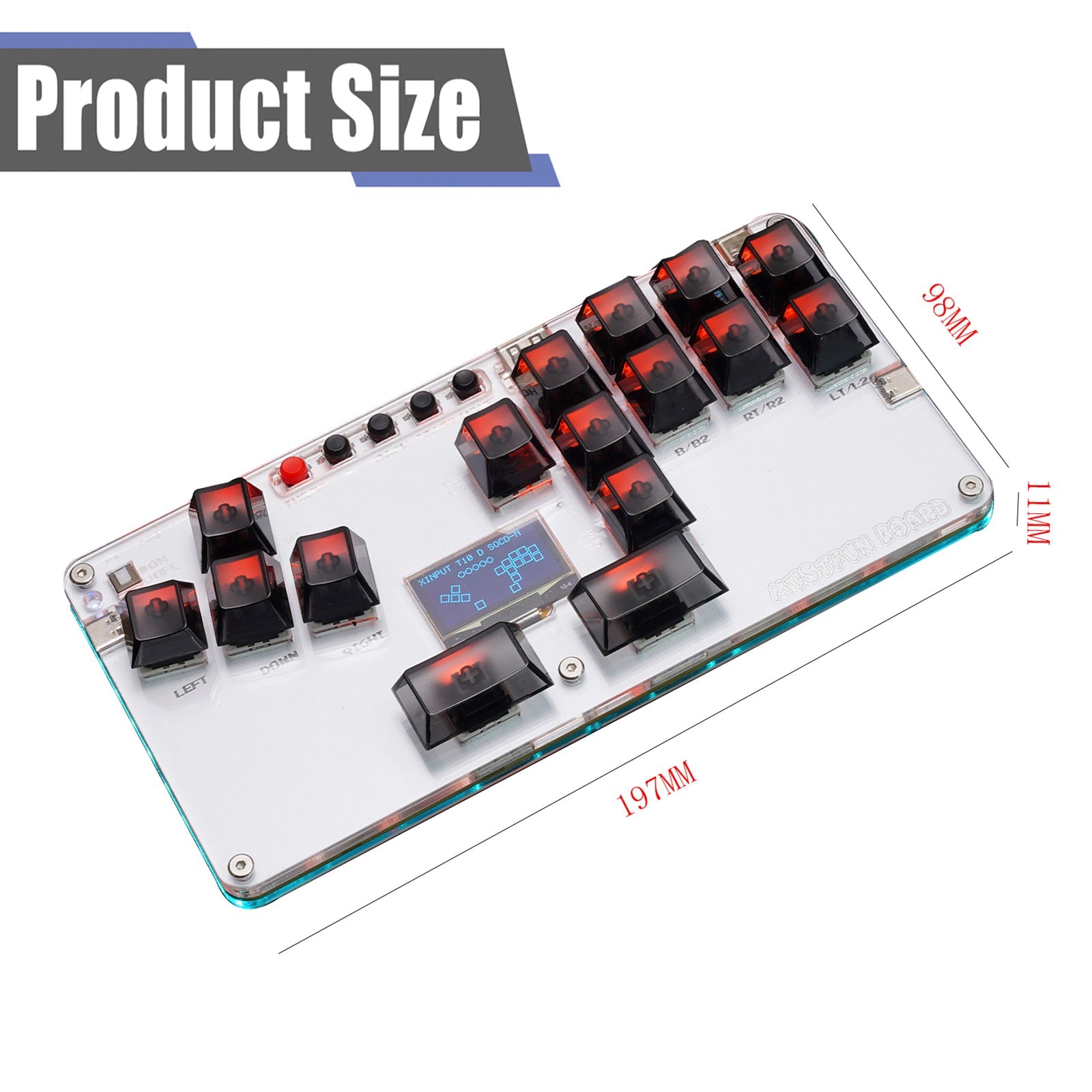 MustFun Hitbox Mini Stickless Controller Suitable For PC/PS3/PS4/Switch etc.