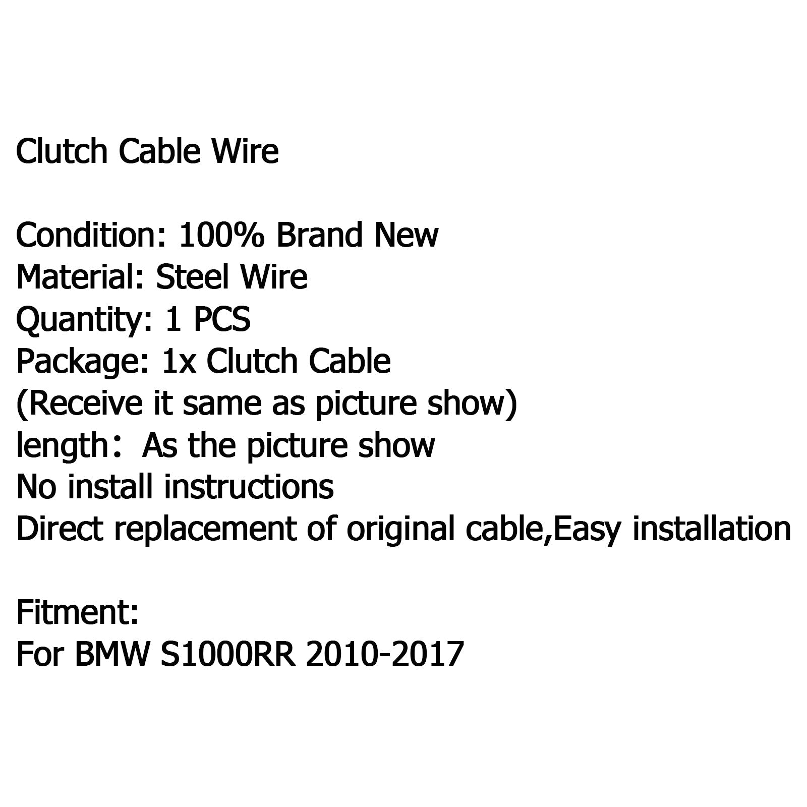 Motorcycle Wire Steel Braided Clutch Cable Replacement For BMW S1000RR 2010-2017 Generic