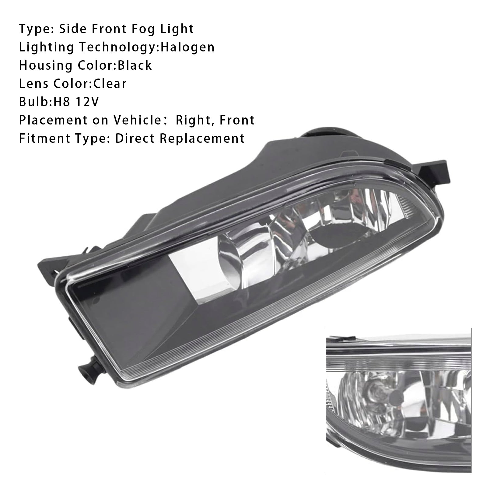 2012-2016 VW Beetle 1 Pcs Front Bumper Right Fog Light With Bulb 5C5941700A