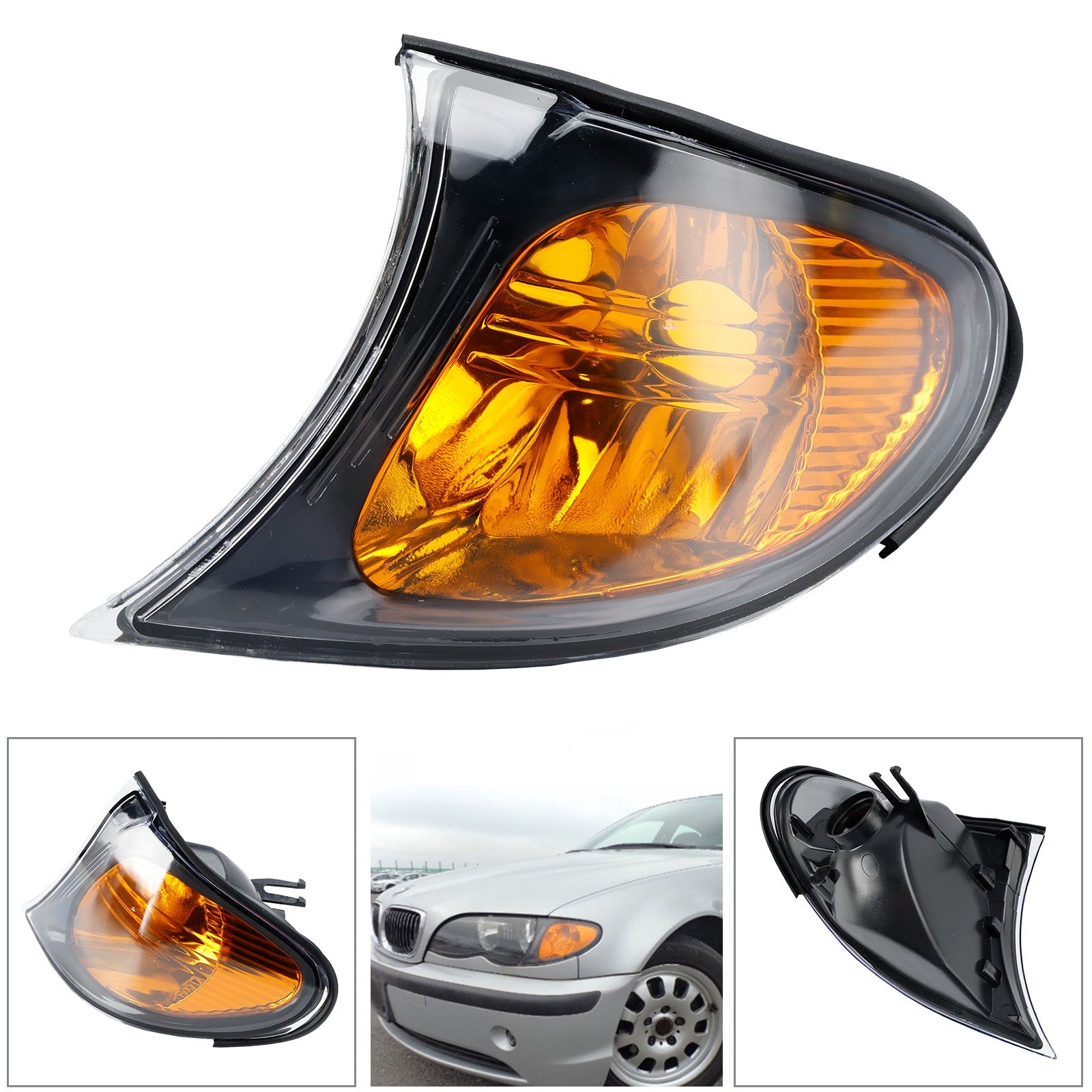 Front Indicator Turn Signal Yellow Corner Lights For BMW 3 Series E46 02-05 Generic