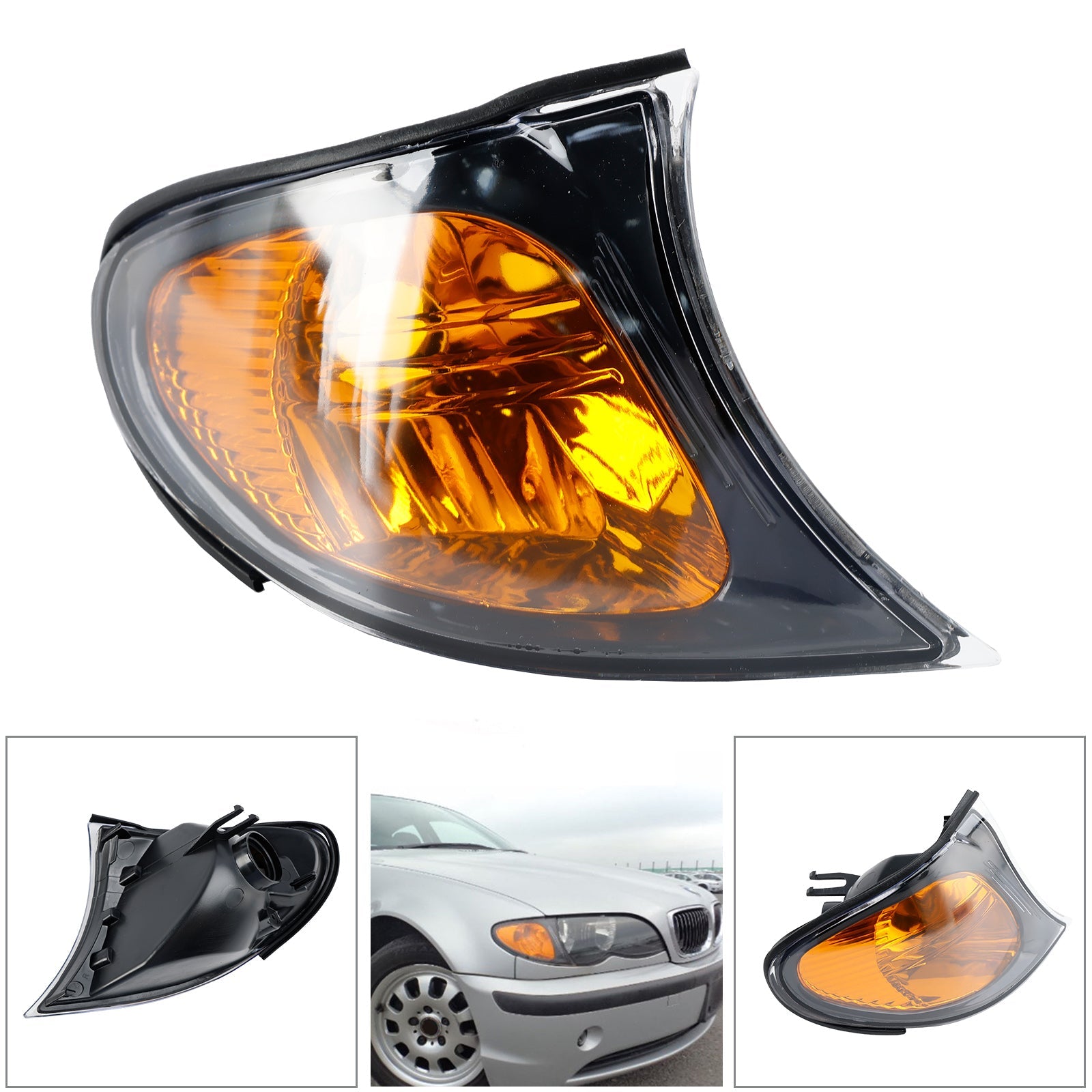 Front Indicator Turn Signal Yellow Corner Lights For BMW 3 Series E46 02-05 Generic