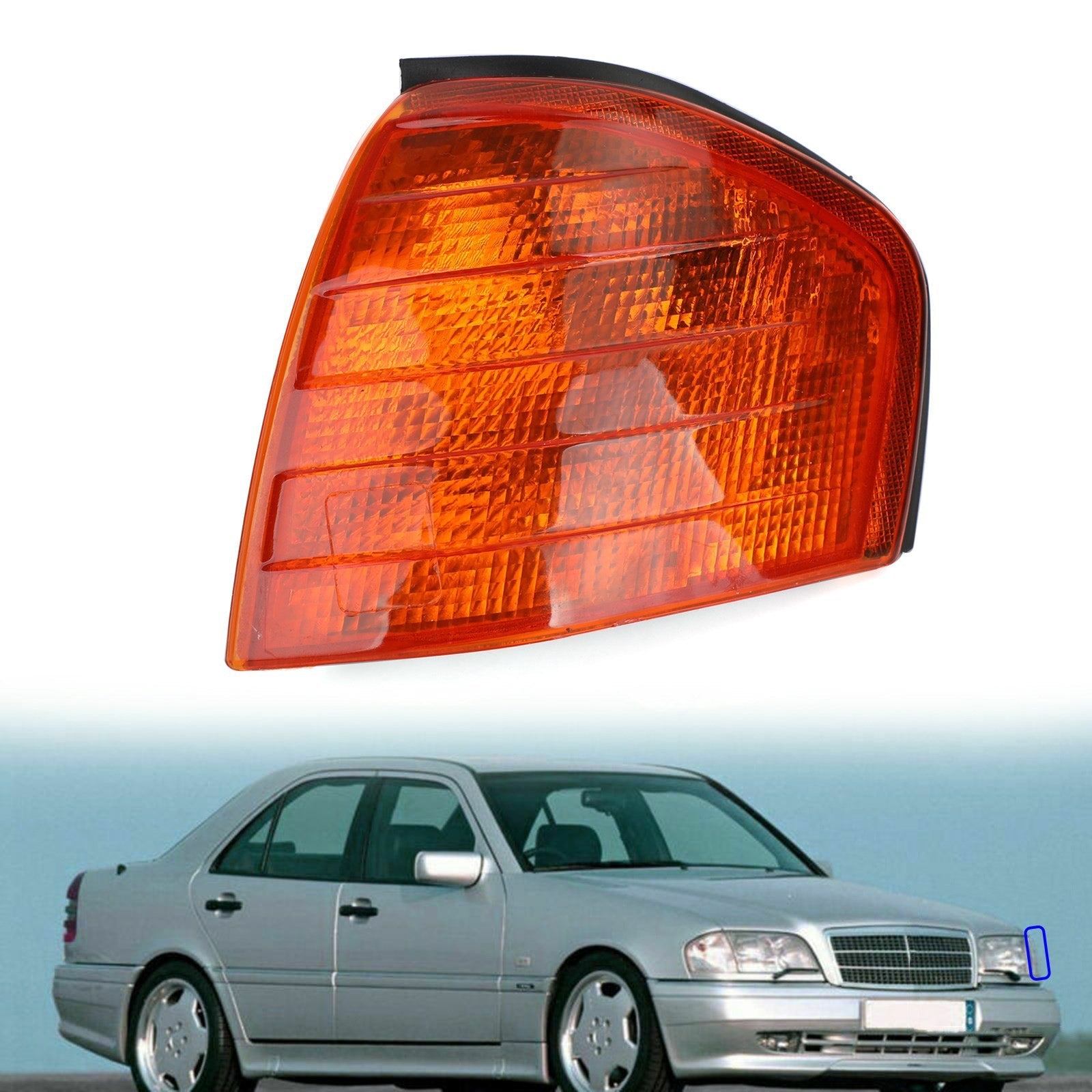 1994-2000 Benz C Class W202 Left/Right Corner Lights Turn Signal Lamps Generic