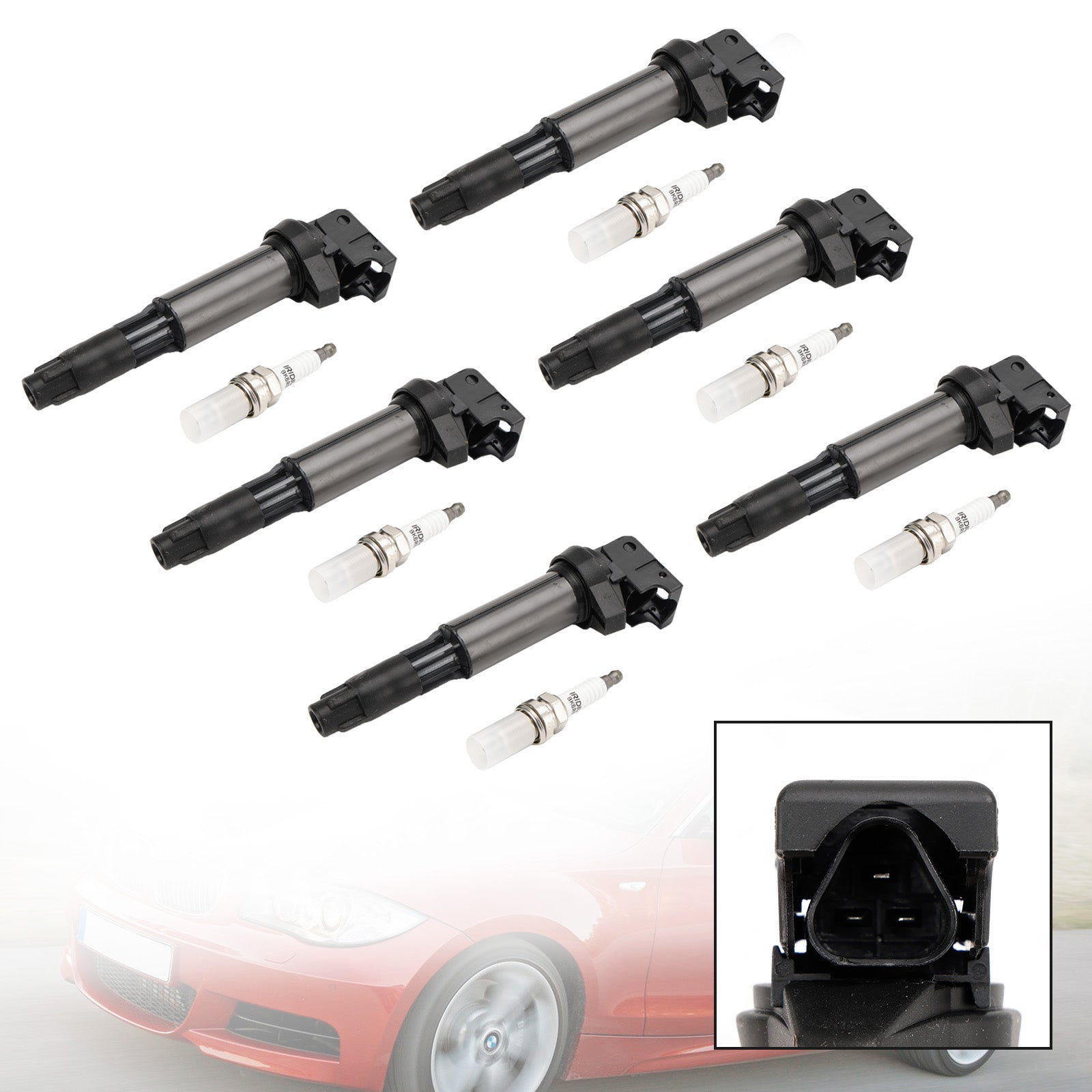 2003-2005 BMW 325xi E46 I6 2.5L Petrol 6x Ignition Coil+Spark Plug UF515 UF522 12130390064