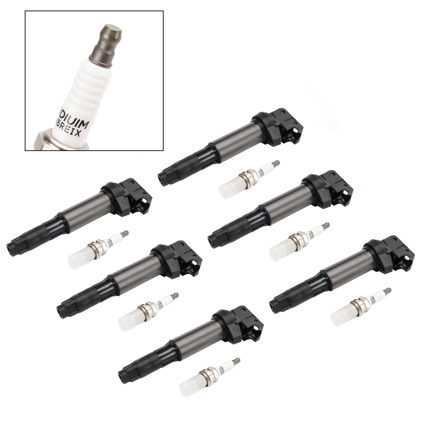2006-2011 BMW 323i E90 I6 2.5L Petrol 6x Ignition Coil+Spark Plug UF515 UF522 12130390064