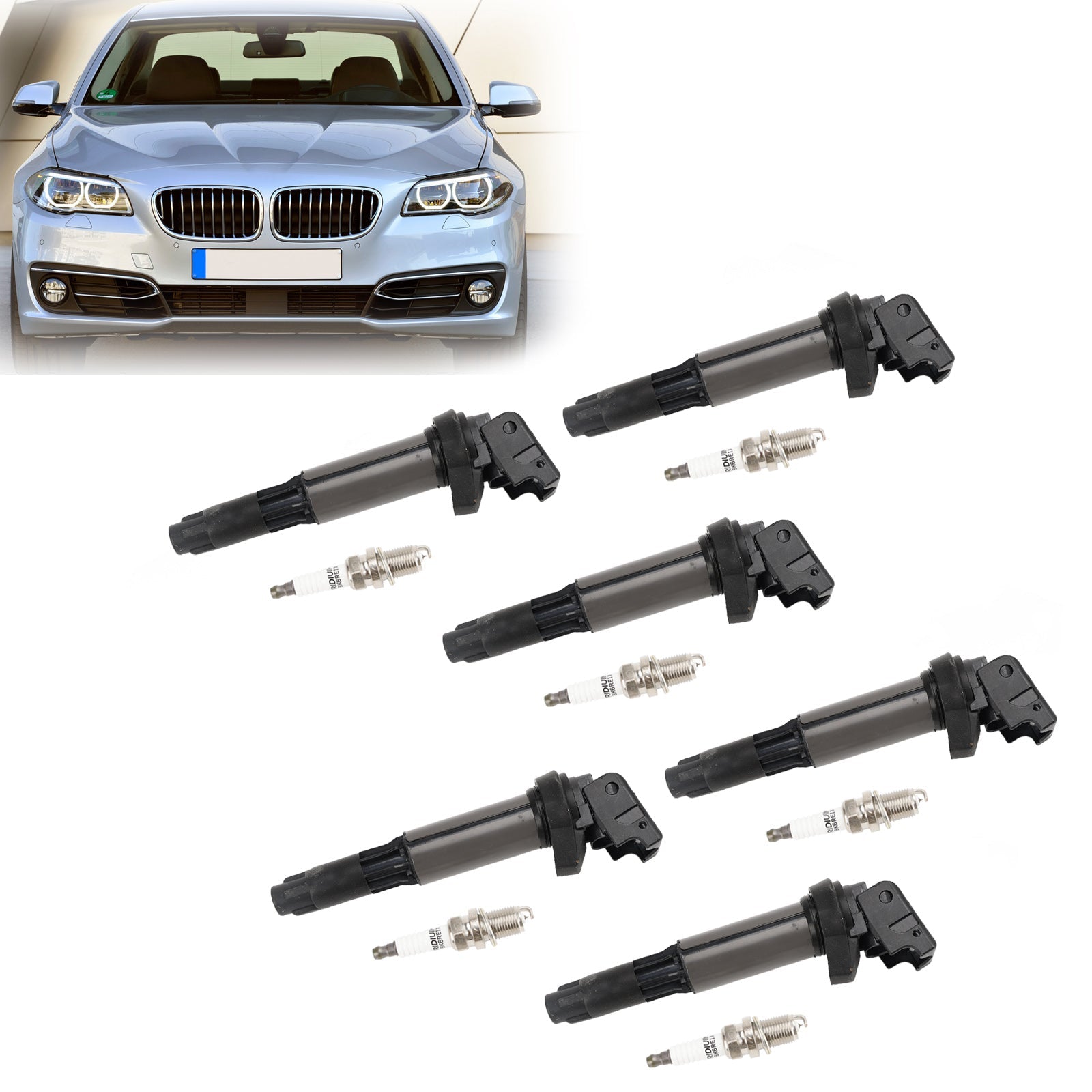 2003-2006 BMW 330xi E46 I6 3.0L Petrol 6x Ignition Coil+Spark Plug UF515 UF522 12130390064