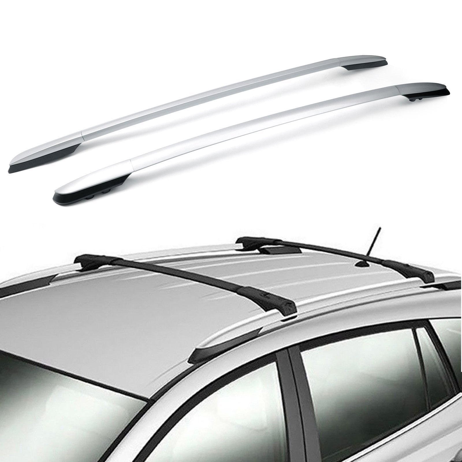 Toyota RAV4 2014-2019 Aluminum Factory Silver Top Roof Rack Side Rails Bar