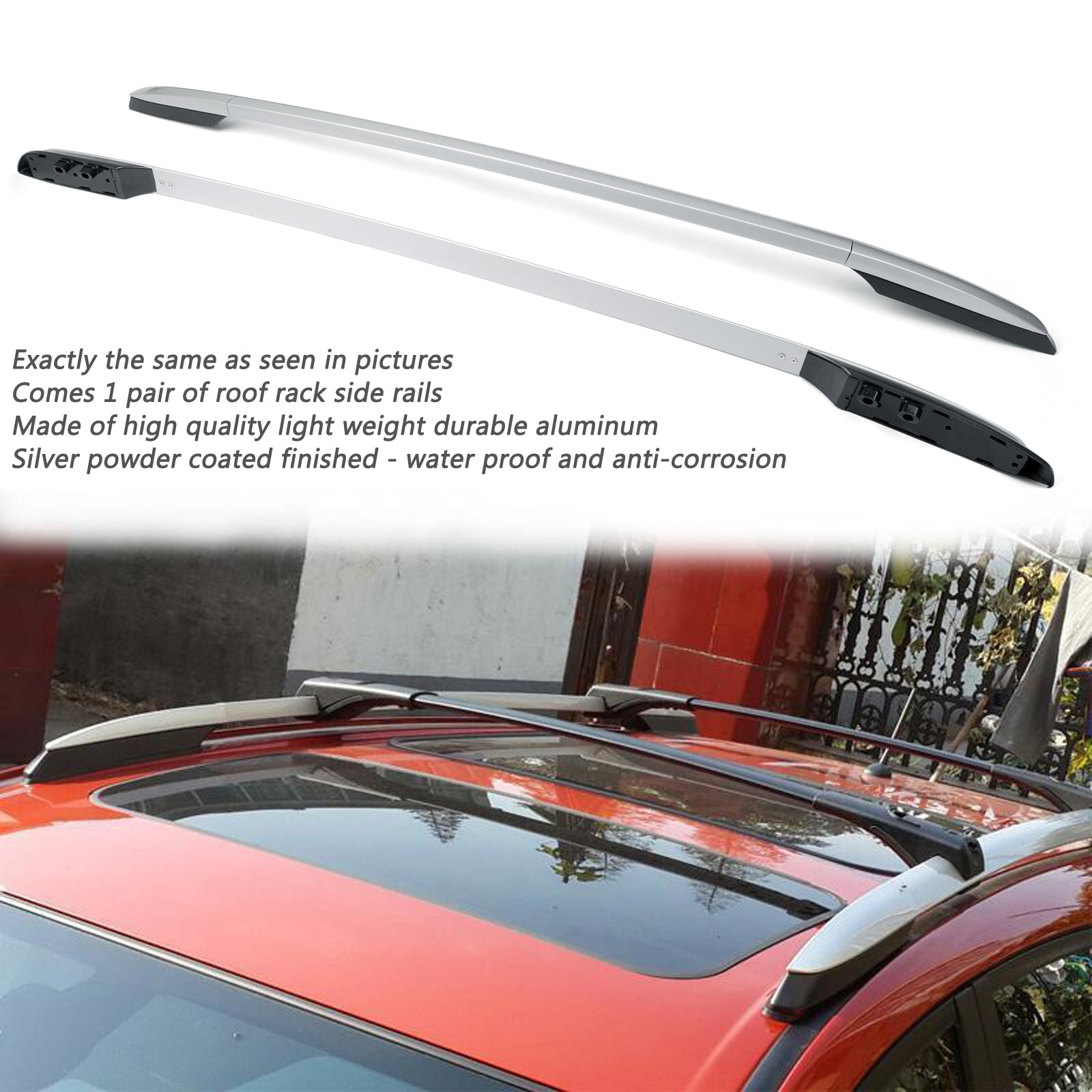 2014-2019 Toyota RAV4 Aluminum Factory Silver Top Roof Rack Side Rails Bar