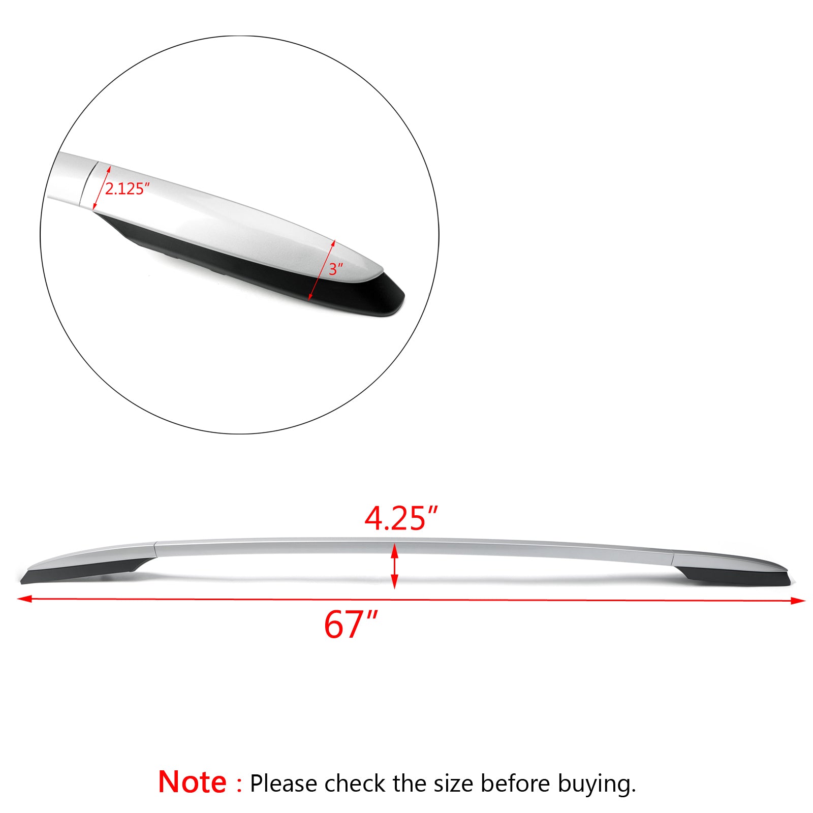 Toyota RAV4 2014-2019 Aluminum Factory Silver Top Roof Rack Side Rails Bar