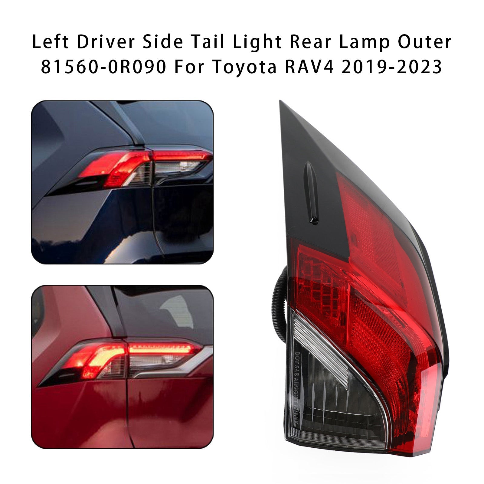 2019-2021 Toyota RAV4 Tail Light Rear Lamp Outer L+R Side 81560/81550-0R090 Generic