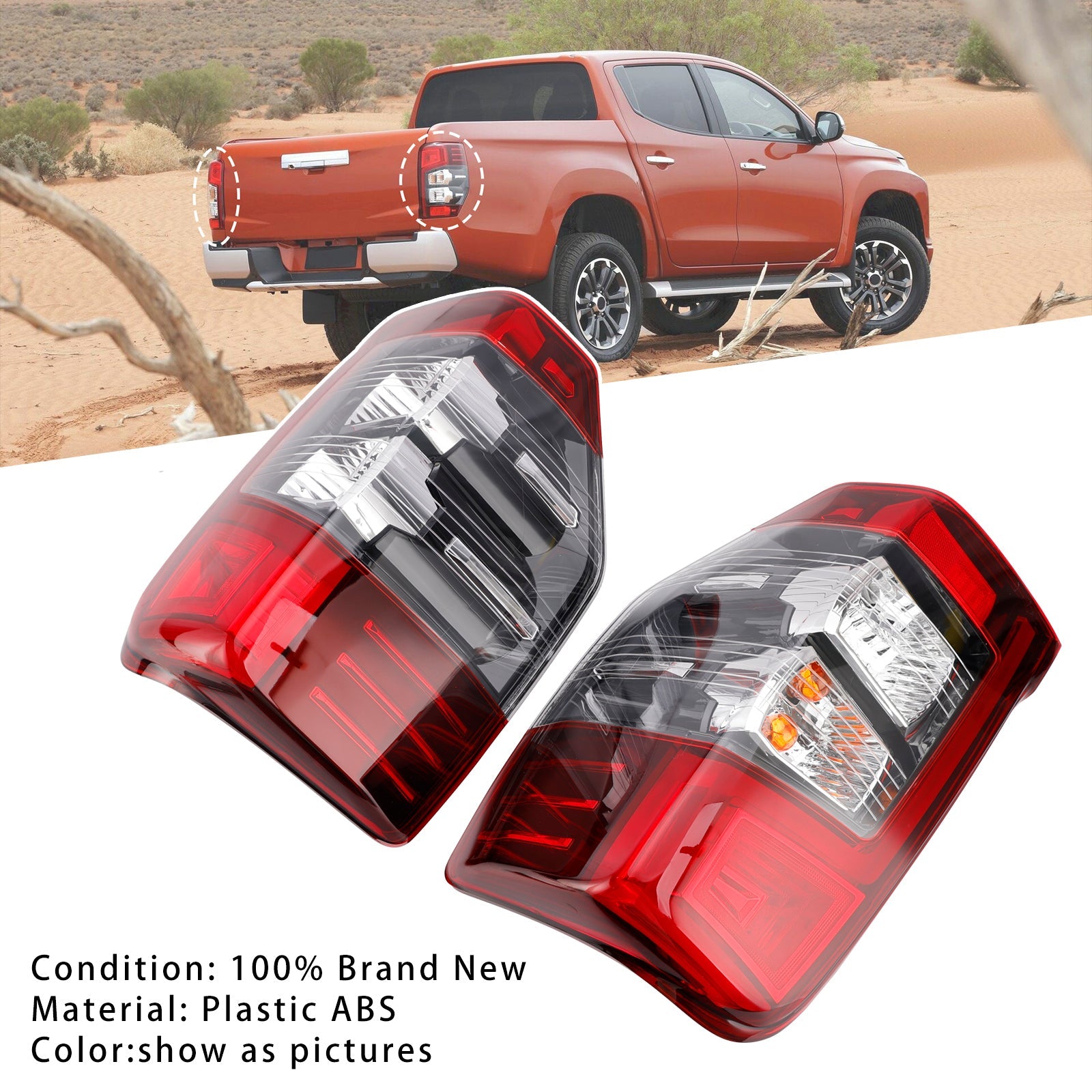 Mitsubishi Triton L200 2019-2023 Pair Rear Stop Brake Tail Light Lamp