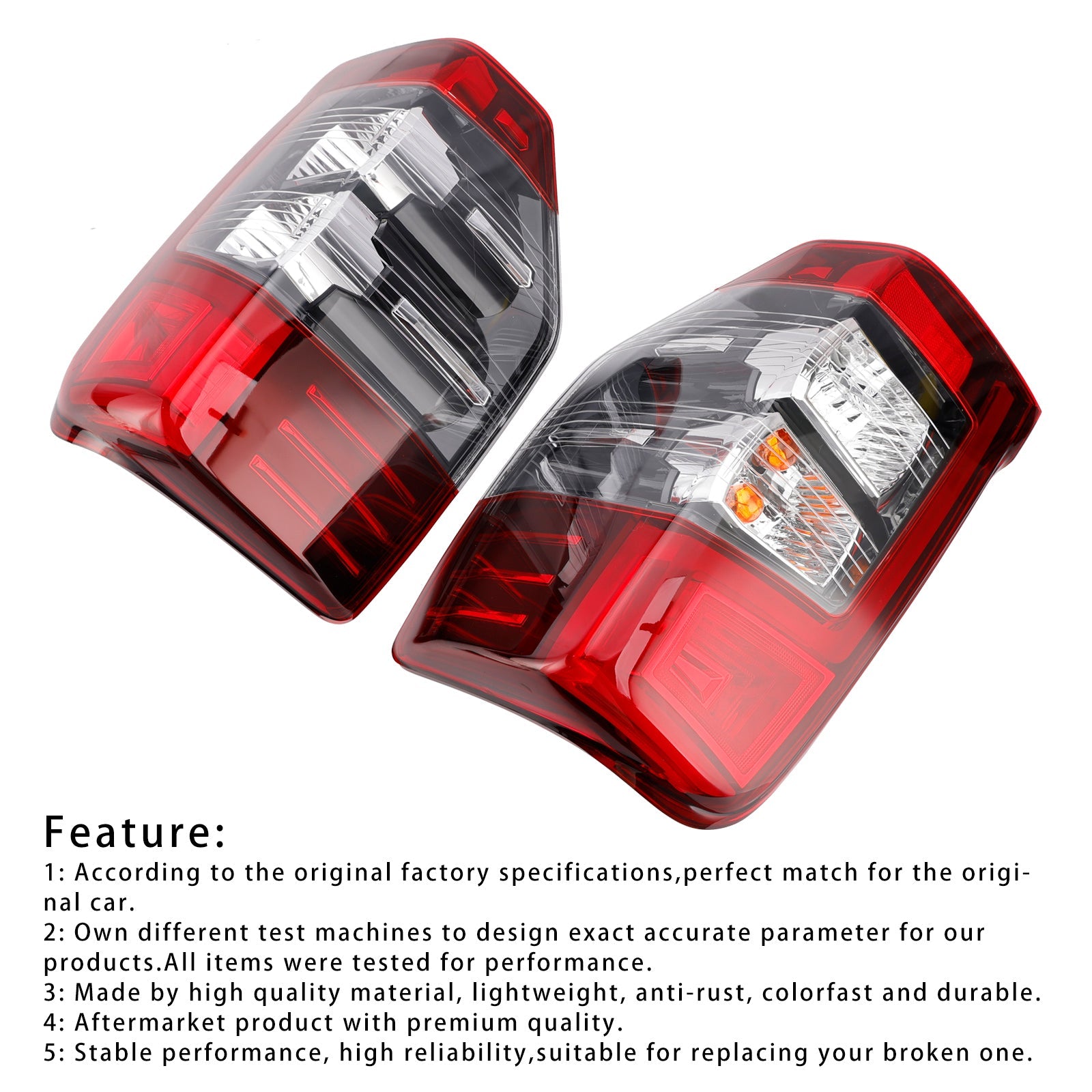 2019-2023 Mitsubishi Triton L200 Pair Rear Stop Brake Tail Light Lamp