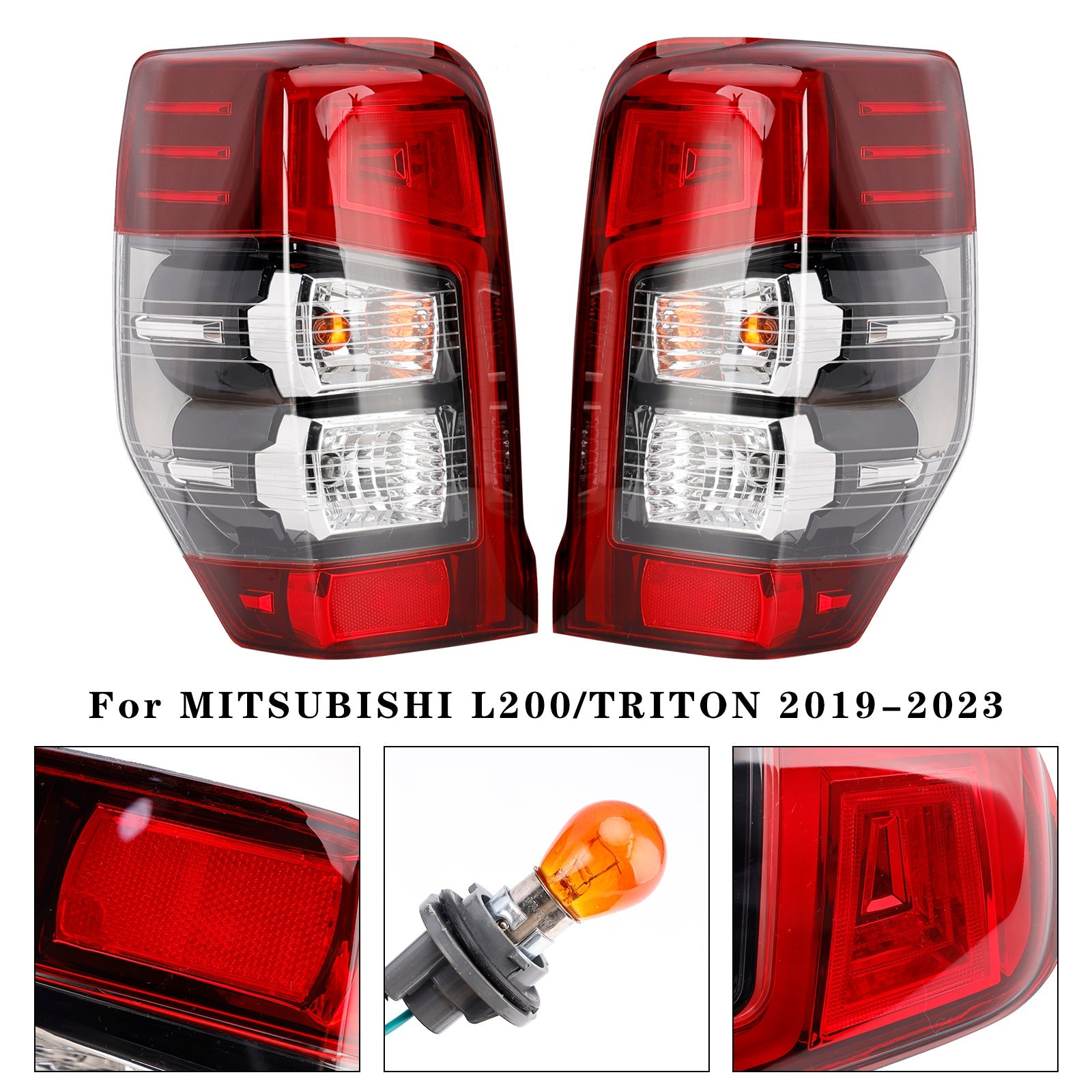 Pair Rear Stop Brake Tail Light Lamp For Mitsubishi Triton L200 2019-2023
