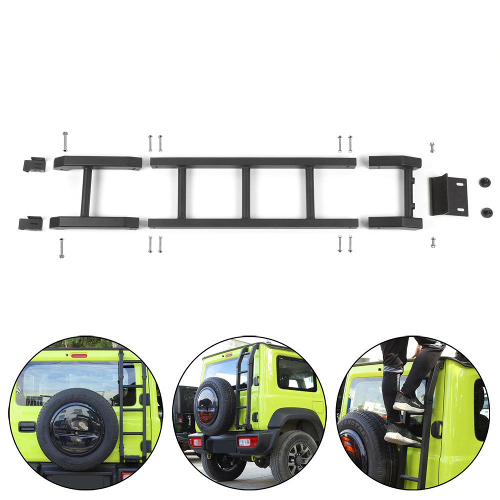 2019+ Suzuki Jimny New Aluminum Car Rear Tail Door Ladder Climbing BLK Generic