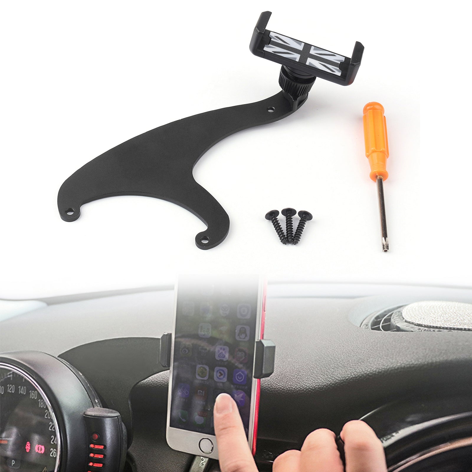 Mini Cooper F54 F55 F56 360掳Rotation Car Phone Mount Cradle Holder Stand