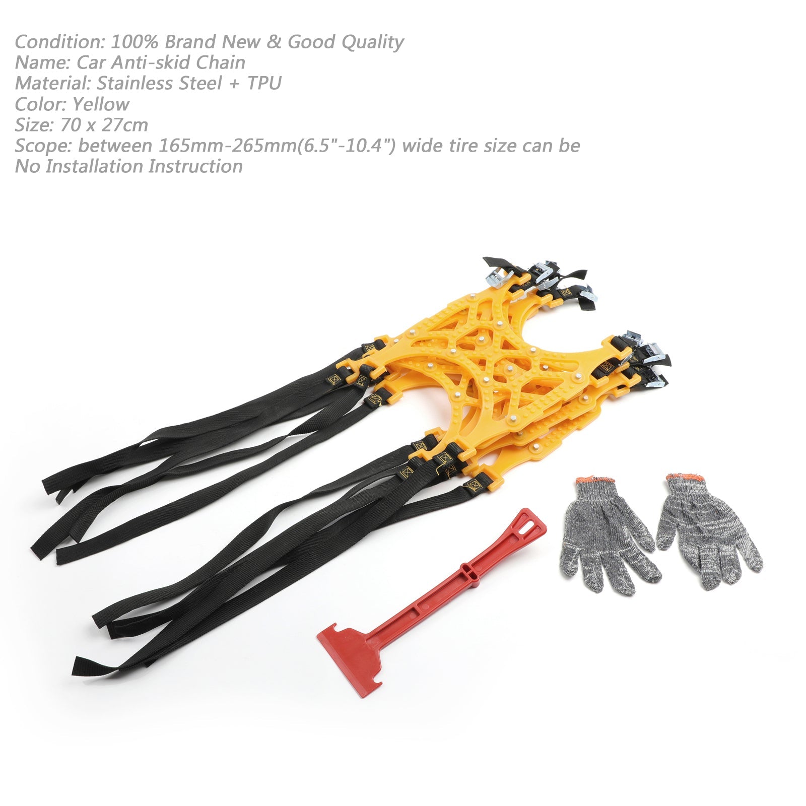 6PCS Car SUV Tire Chains Snow Anti-skid Thick Tendon Emergency Thickening