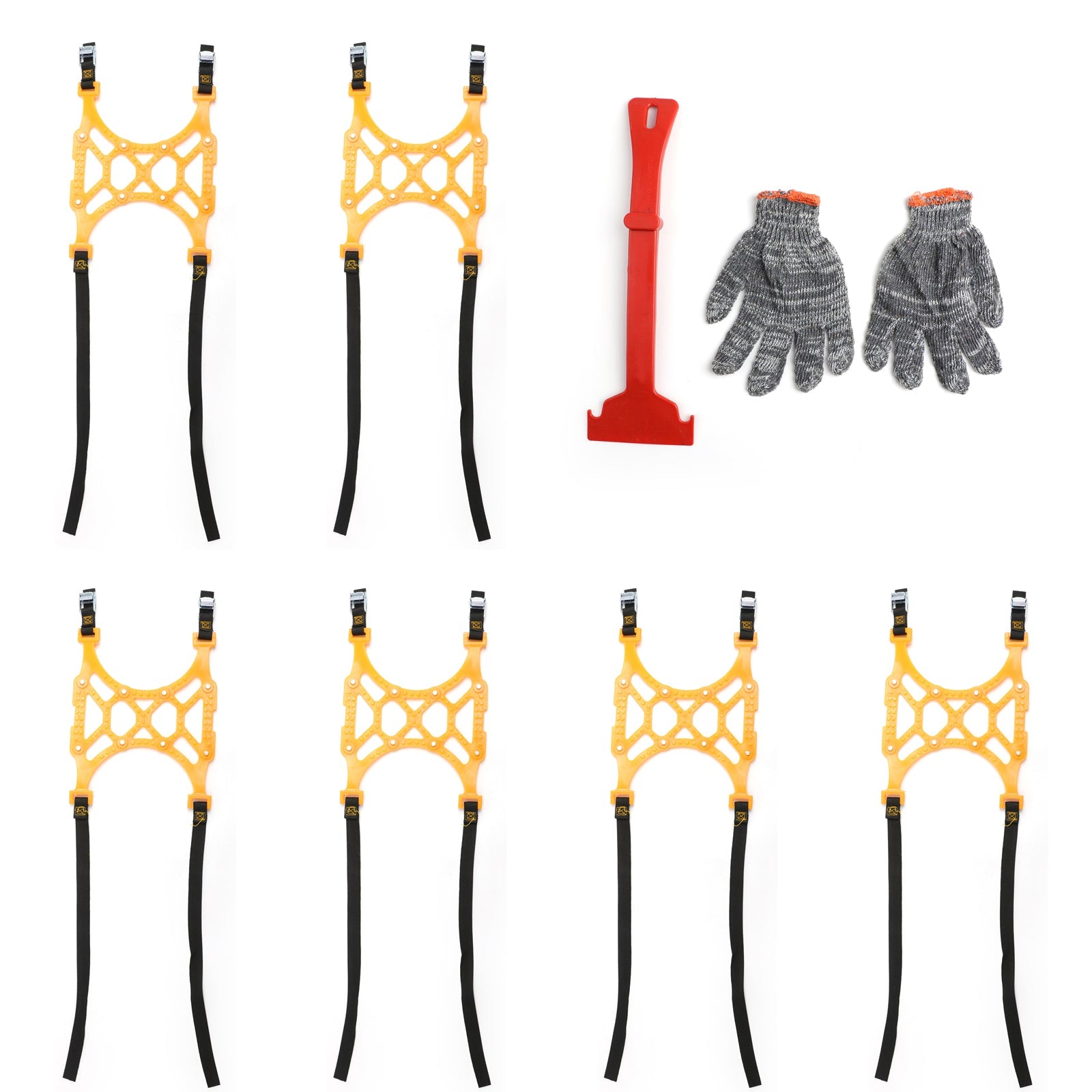 6PCS Car SUV Tire Chains Snow Anti-skid Thick Tendon Emergency Thickening