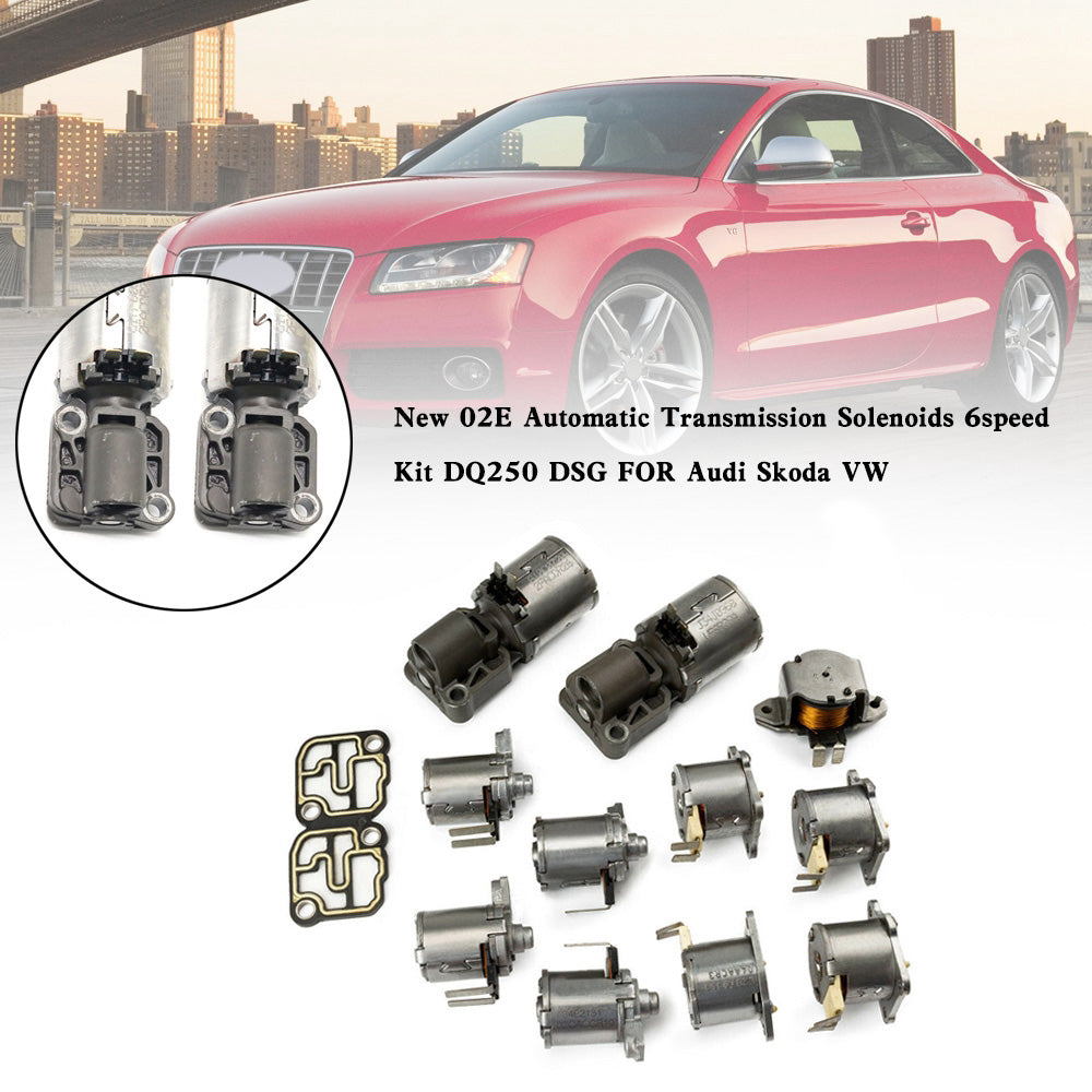2005-up SEAT LEON 6 SP FWD L4 1.6L 1.9L 2.0L New 02E Automatic Transmission Solenoids 6speed Kit DQ250 DSG