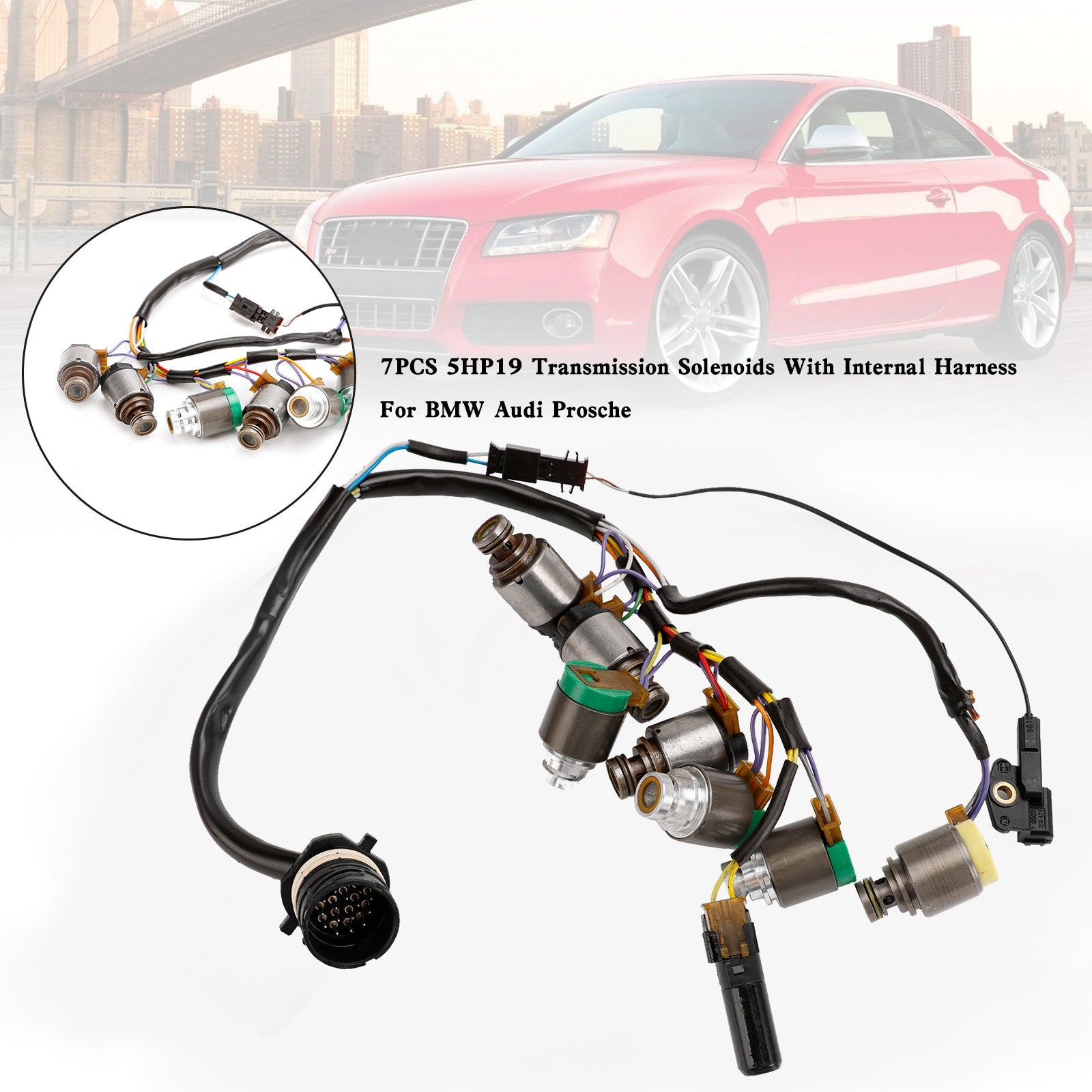 2003-2006 AUDI S6/RS6 5 SP AWD V8 4.2L 7PCS 5HP19 Transmission Solenoids With Internal Harness 0501316463