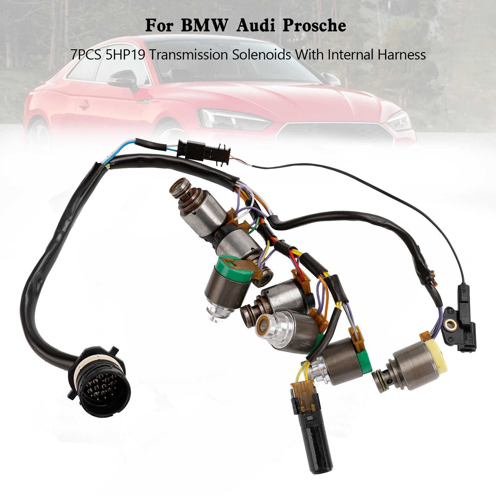 1997-2003 AUDI A8 5 SP FWD V6 2.5L 2.8L V8 3.7L 7PCS 5HP19 Transmission Solenoids With Internal Harness 0501316463