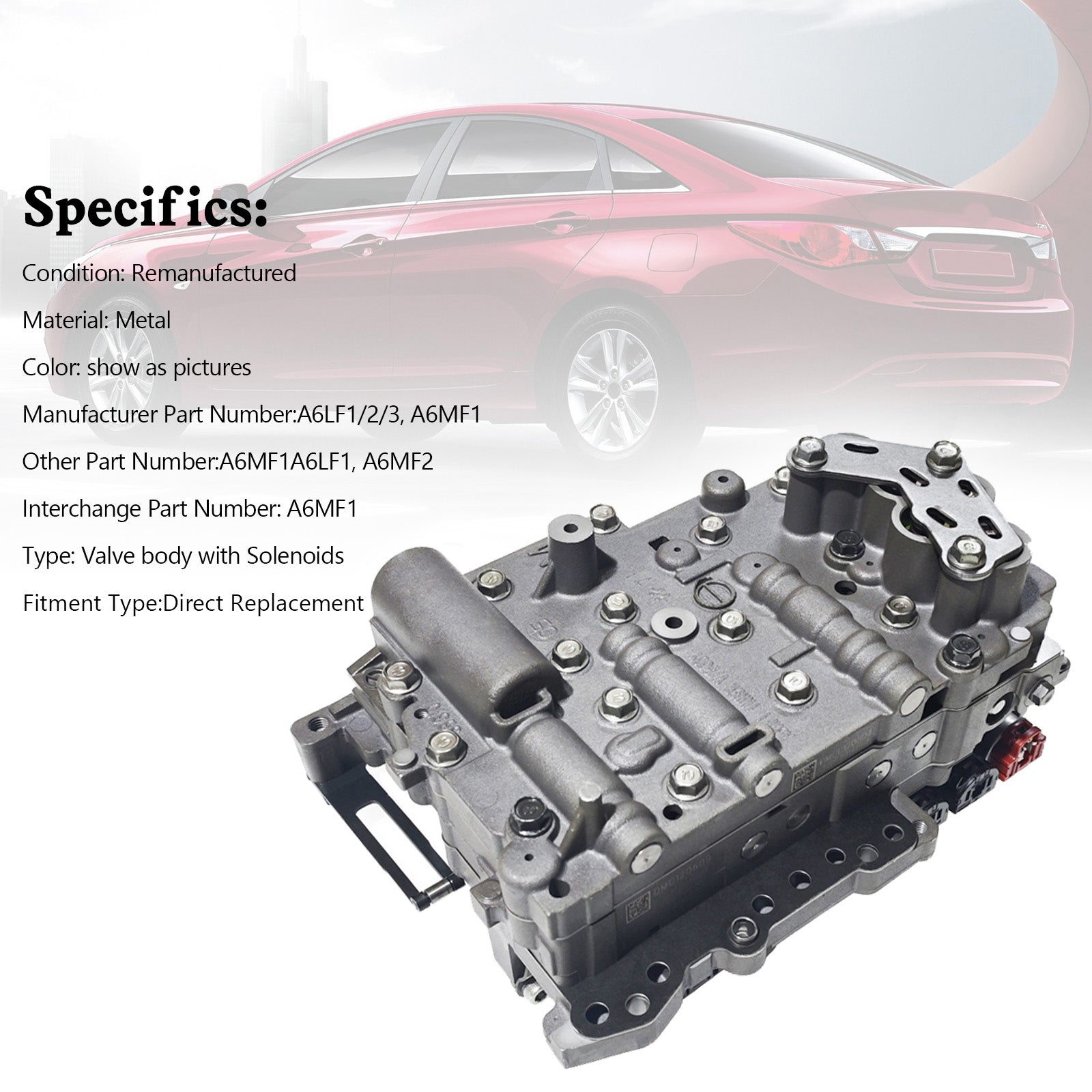 A6MF1 A6LF1/2/3 6-Speed Valve body W/Solenoids For Hyundai Sonata Kia Chevrolet Generic