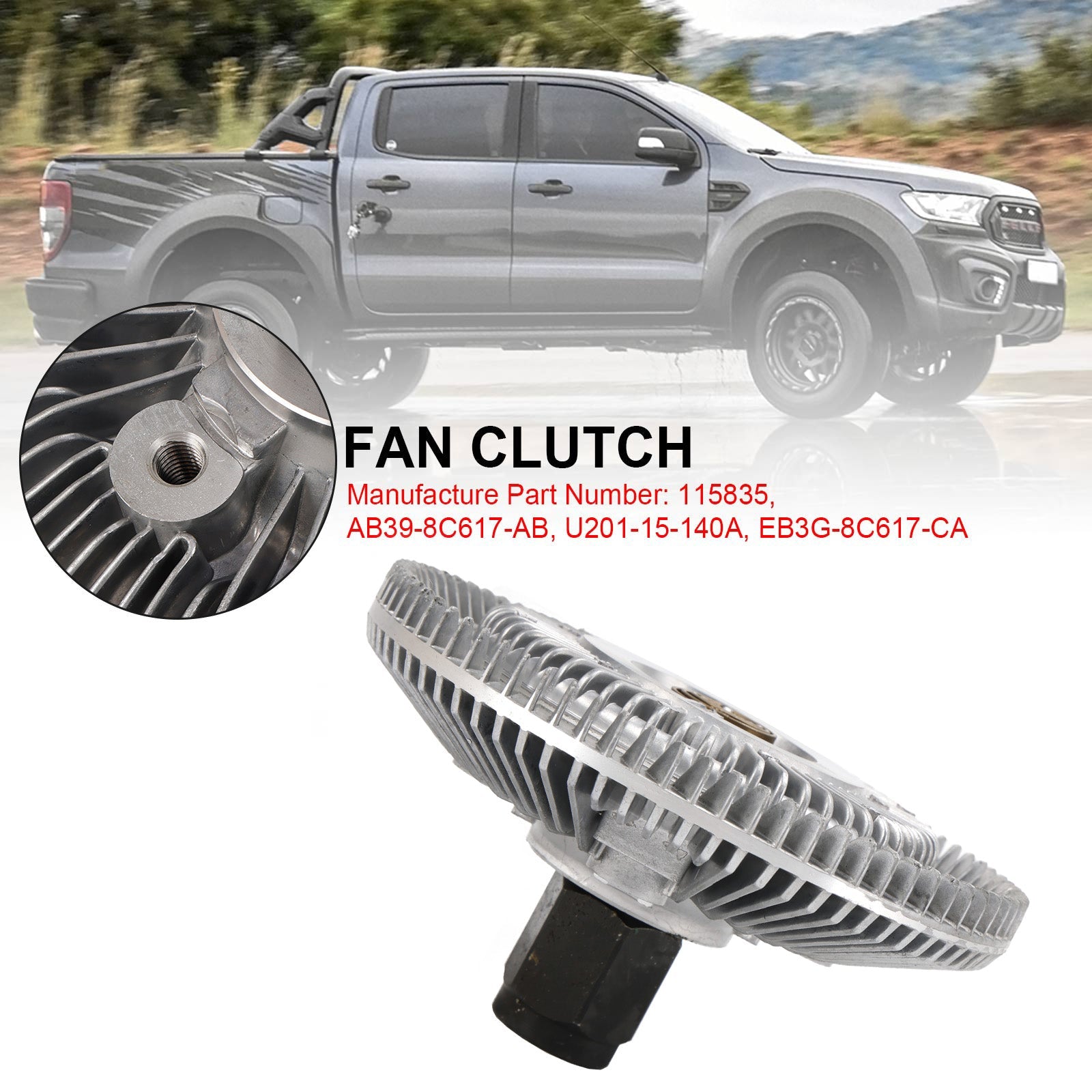 Ford Ranger 2.2L 3.2L Turbo Diesel 4Cyl. 5Cyl Fan Clutch 115835 Replace