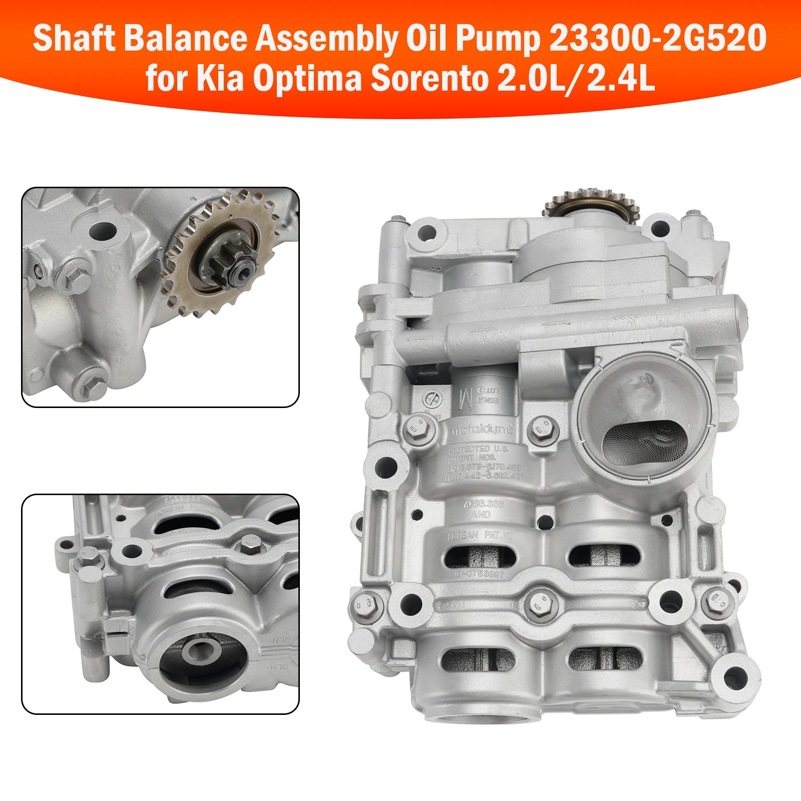 2012-2014 Hyundai Sonata Azera 2.0L/2.4L Shaft Balance Assembly Oil Pump 23300-2G520