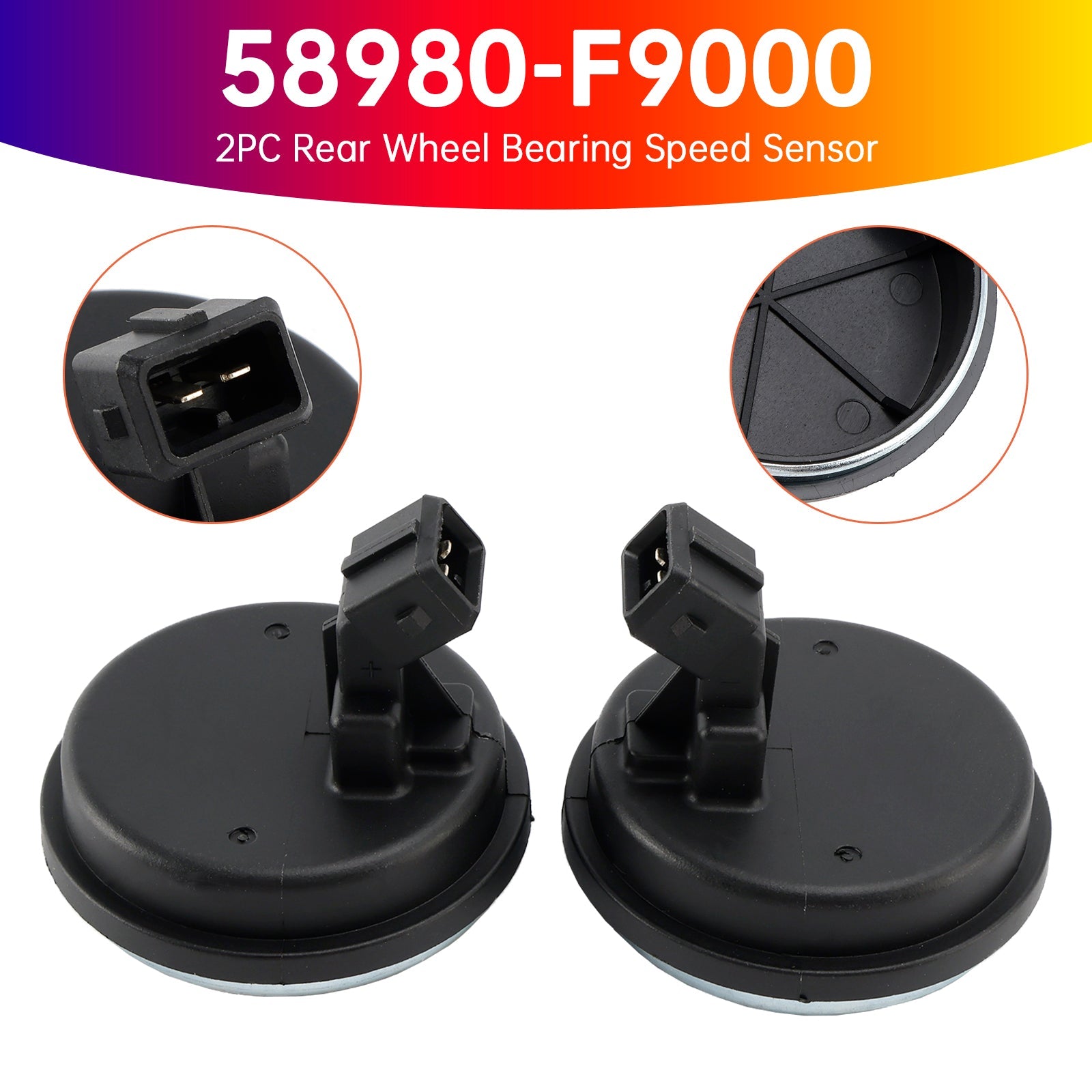 2PC Rear Wheel Bearing Speed Sensor for Hyundai Accent 2016-2022 58980-F9000