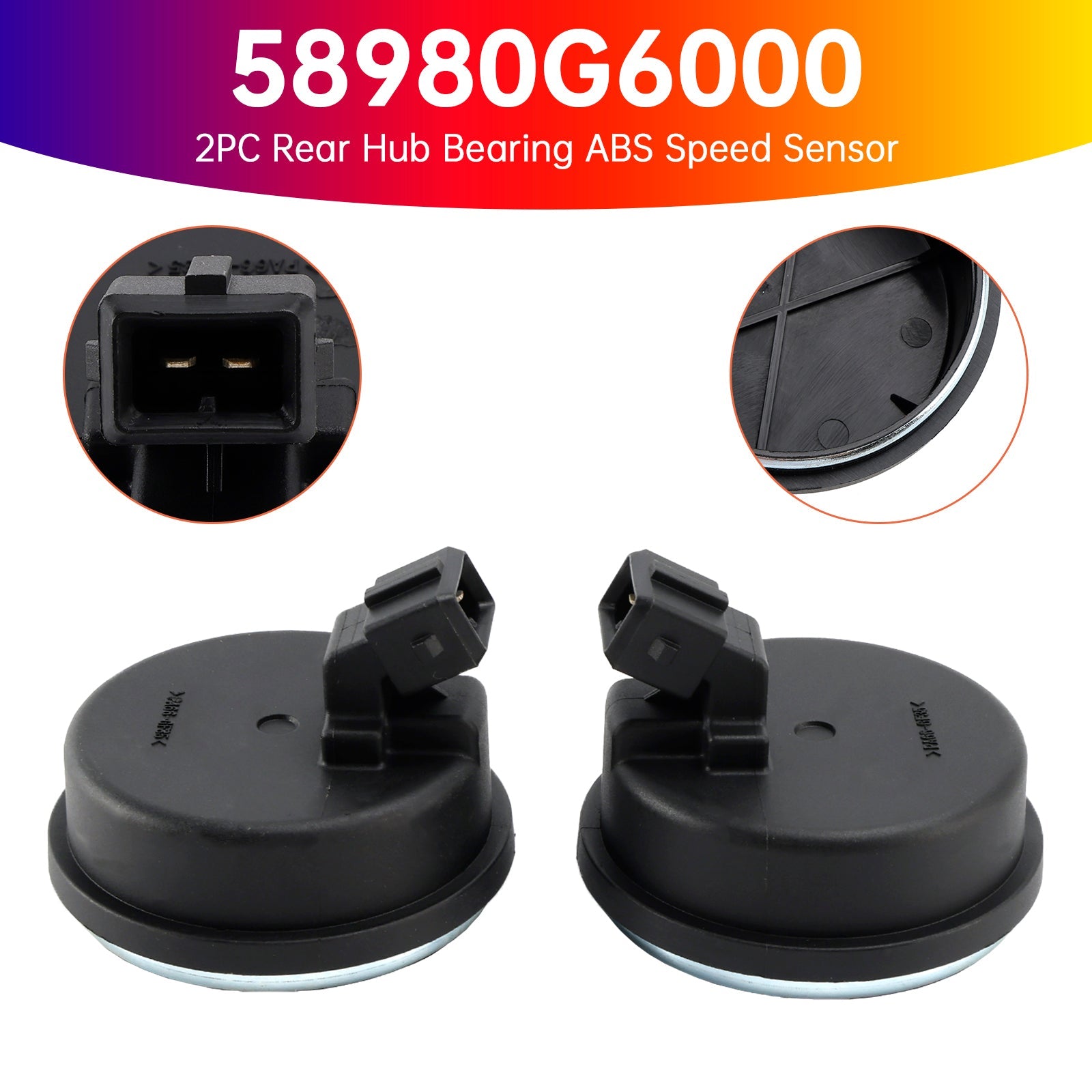 2PC Rear Hub Bearing ABS Speed Sensor for Kia Picanto Moring 2017-20 58980G6000