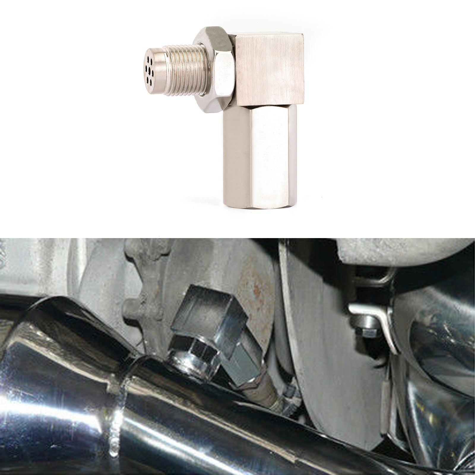 O2 Oxygen Sensor Spacer 90° Engine Light Check Bung Mini Converter Connector Generic