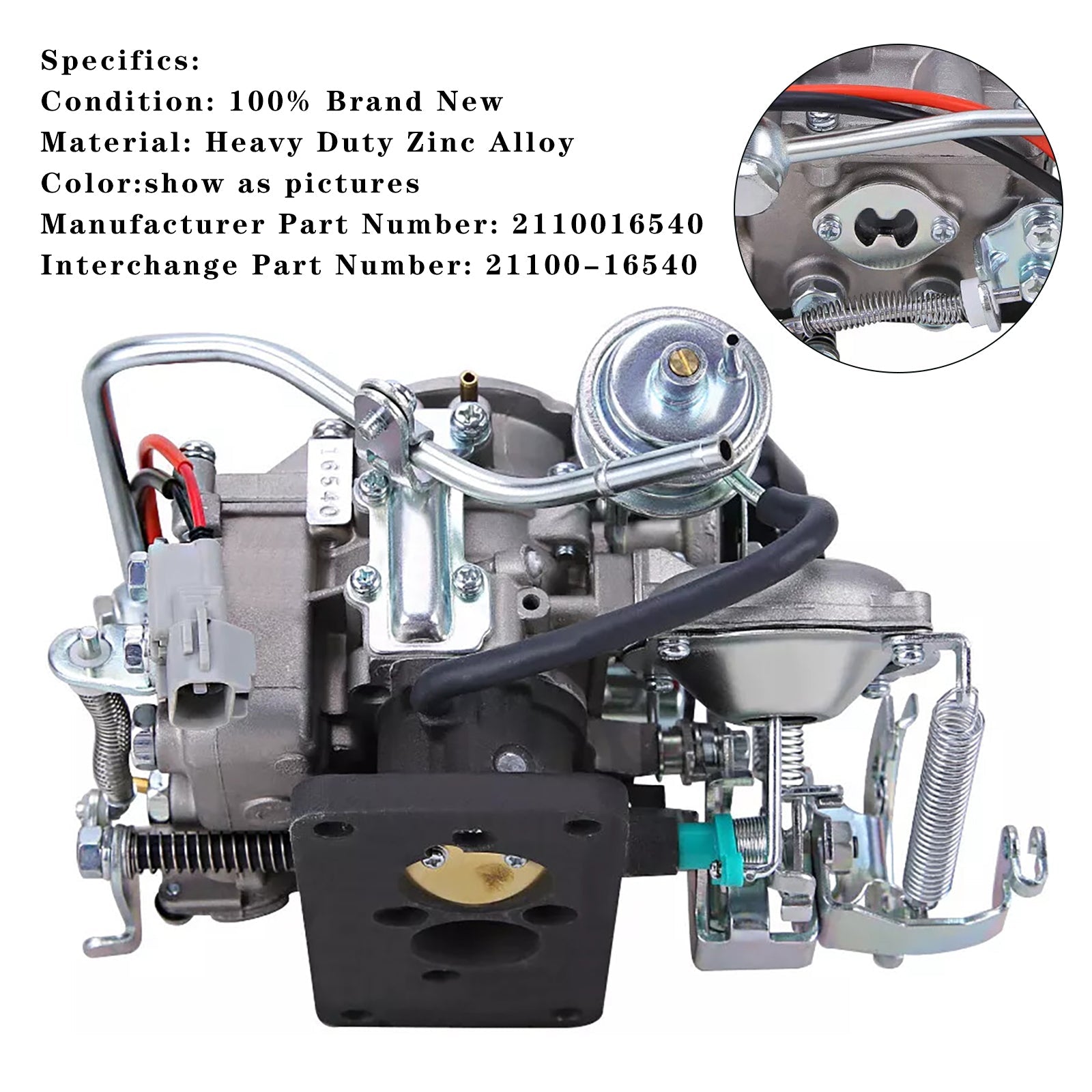1987-1991 Toyota 4AF Corolla 1.6L 2 BARREL Carburetor 21100-16540