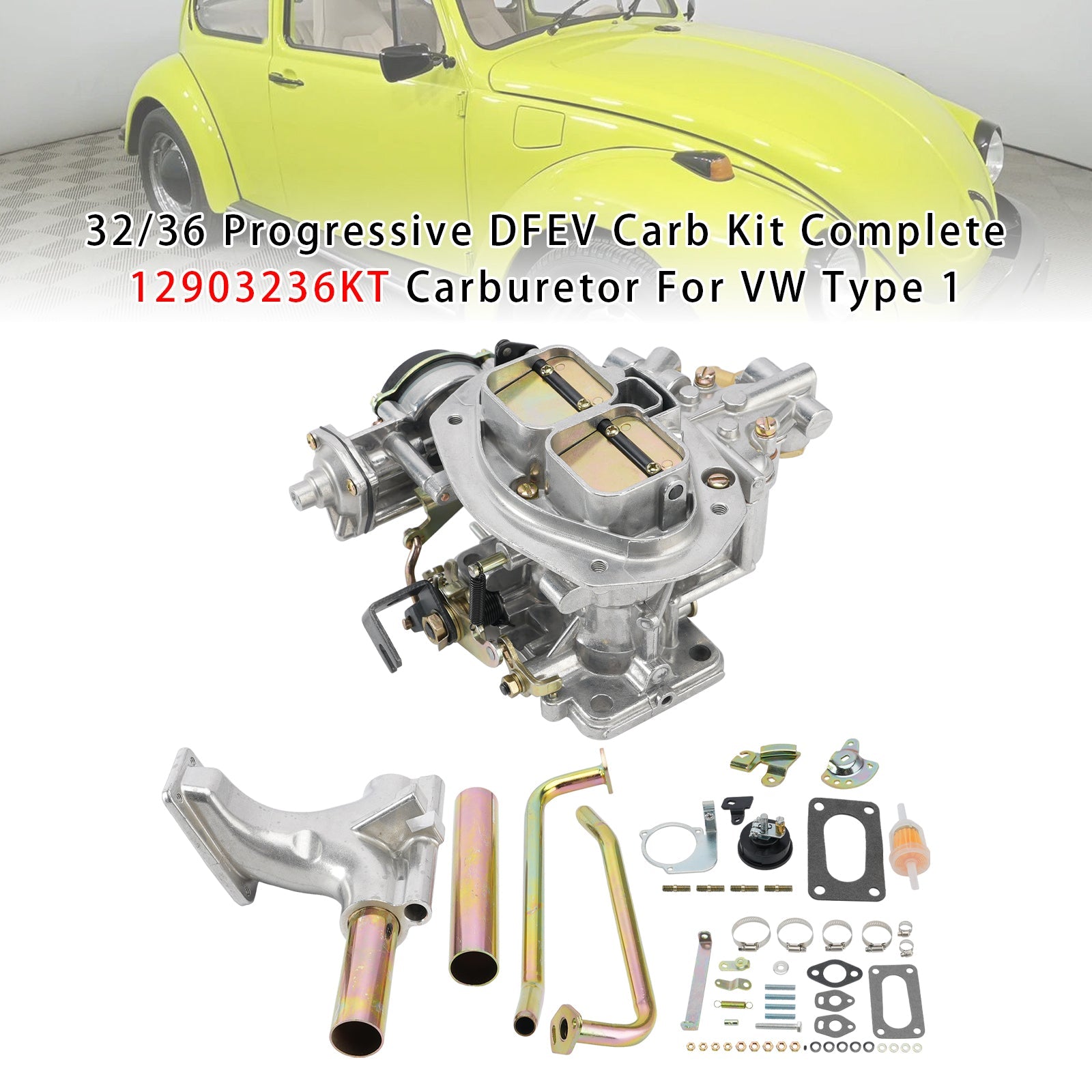 32/36 Progressive DFEV Carb Kit Complete 12903236KT Carburetor For VW Type 1