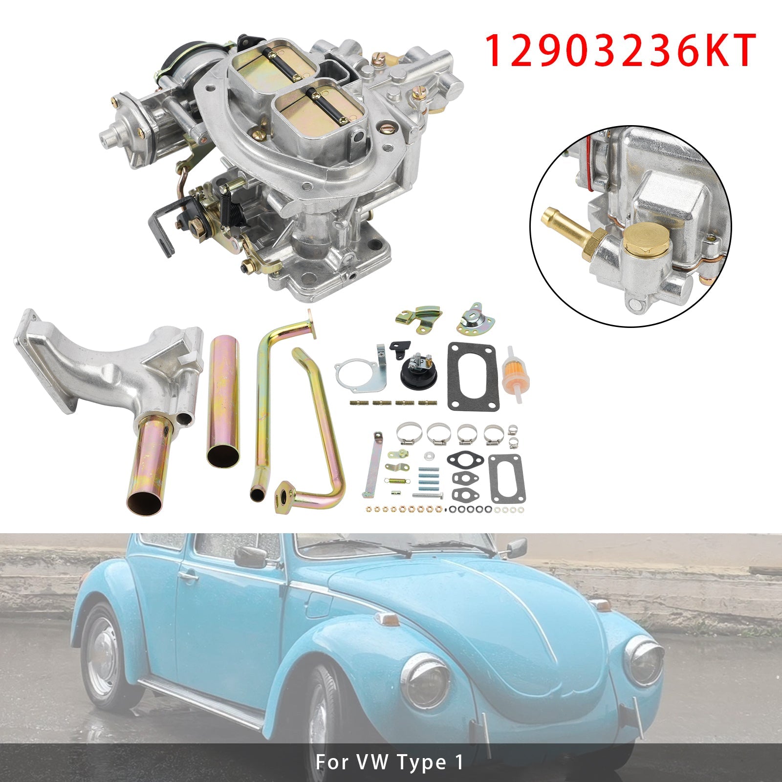 32/36 Progressive DFEV Carb Kit Complete 12903236KT Carburetor For VW Type 1
