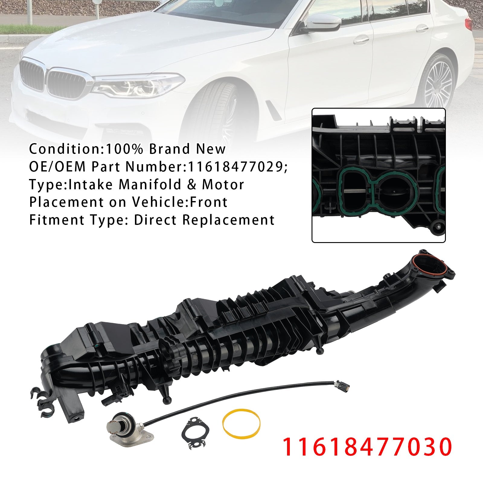 2017/06-2020/06 For BMW 6 Gran Turismo G32 630d xDrive 2993 ccm, 155 KW, 211 PS Inlet Intake Manifold With Motor 11618477030