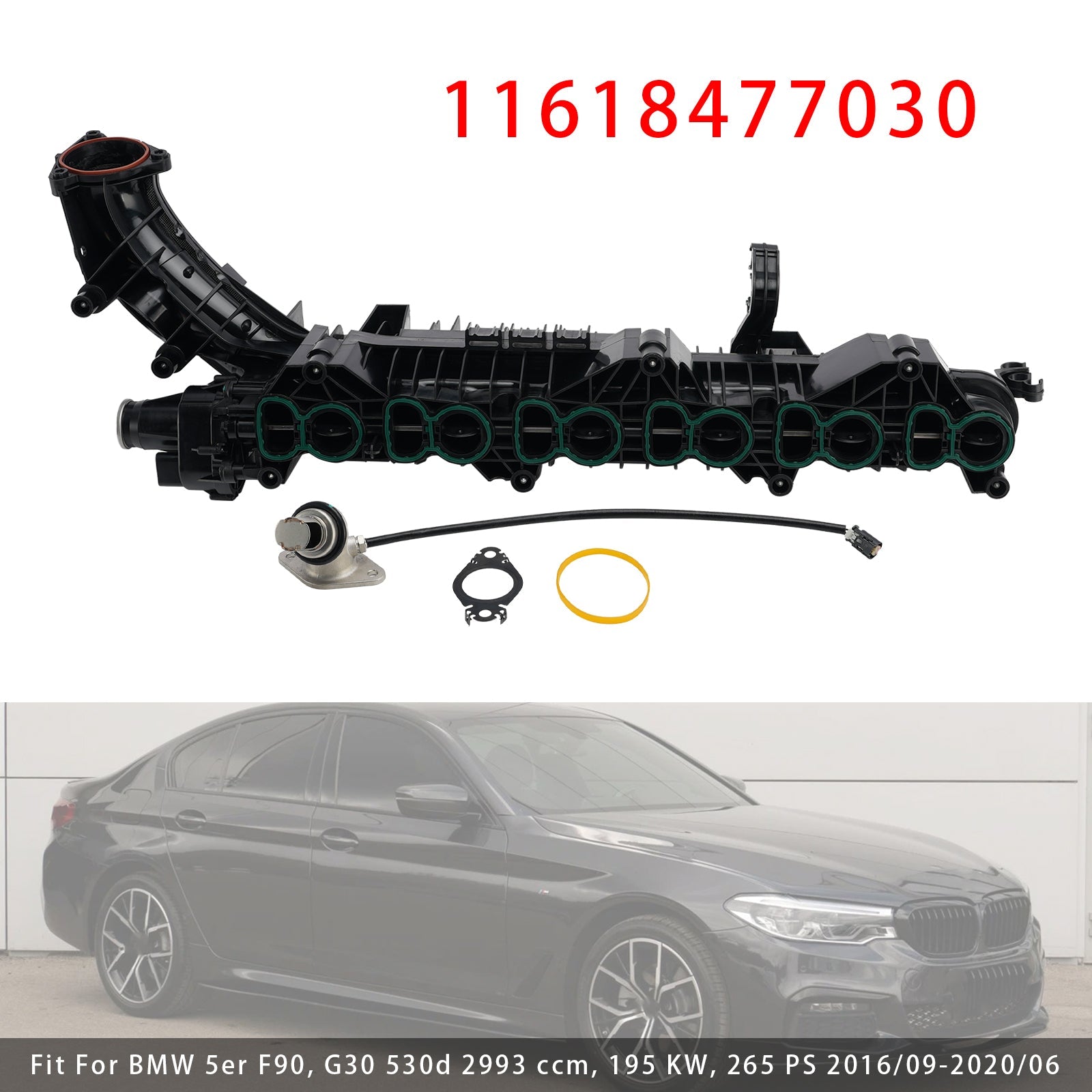 2018/04-2020/06 For BMW X4 F98, G02 M40d xDrive 2993 ccm, 240 KW, 326 PS Inlet Intake Manifold With Motor 11618477030