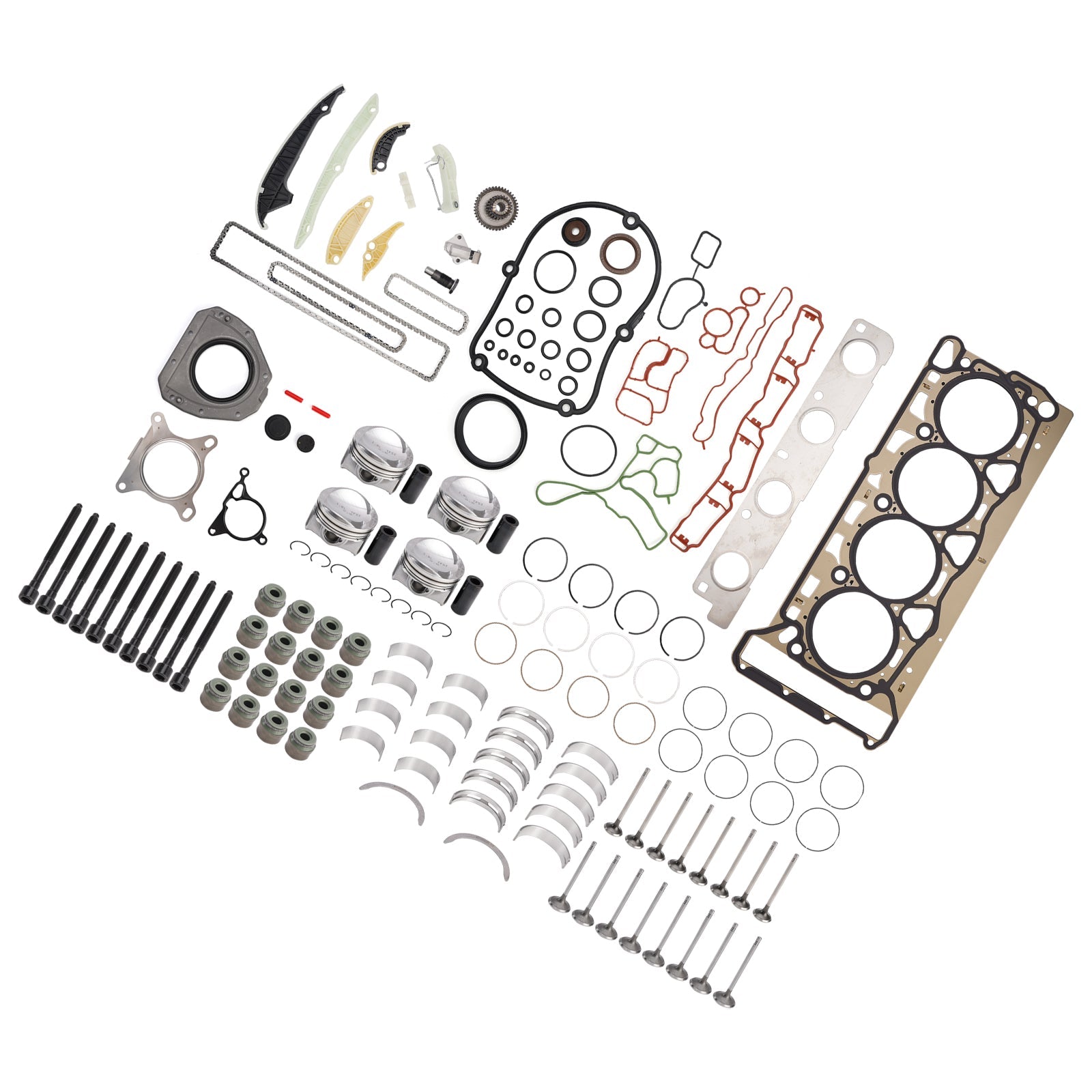 2008-2011 VOLKSWAGEN Passat CC 1.8 TSI BZB CDAA CDAB Engine Pistons Overhaul Rebuild Kit 06H107065CP 06H109509Q