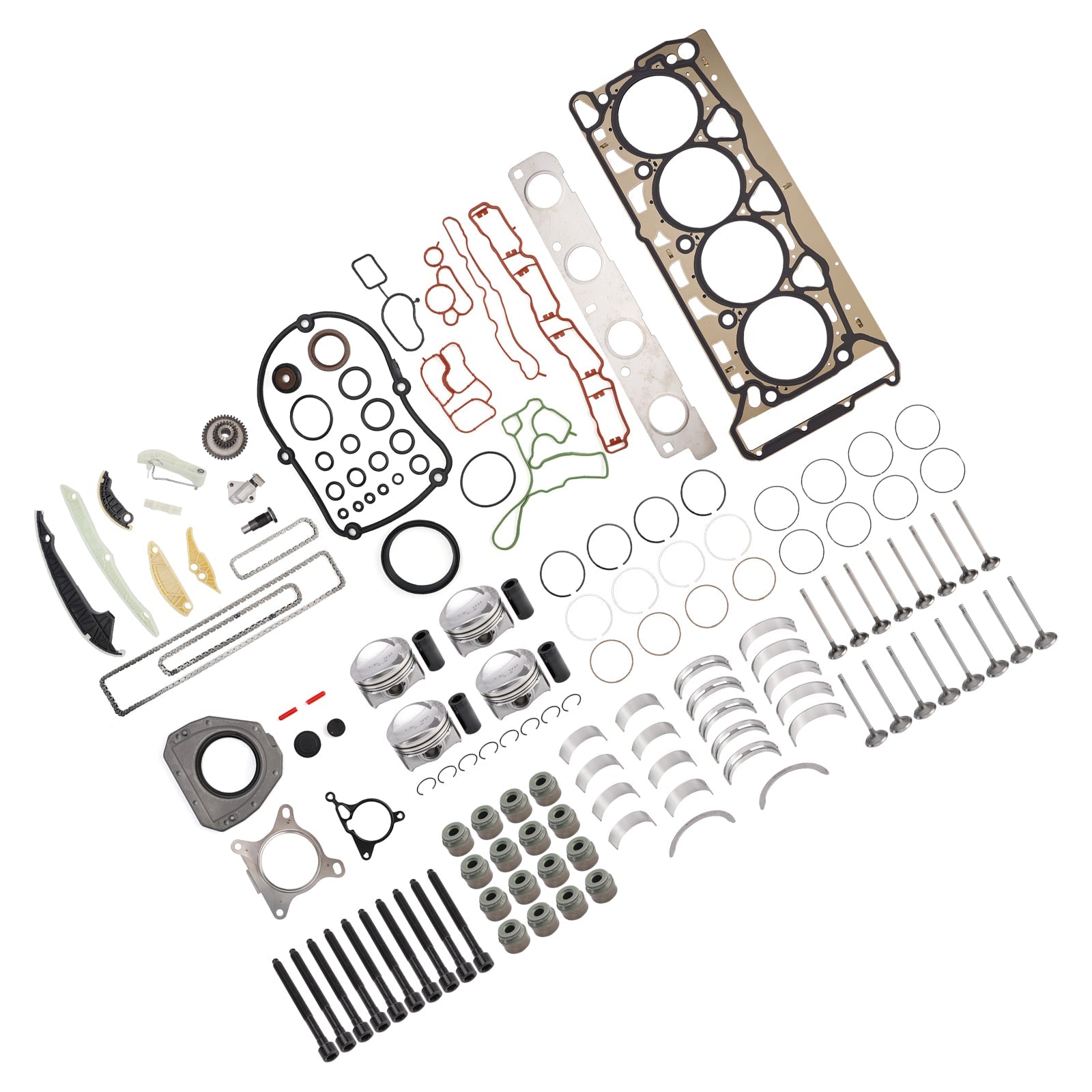 2008-2011 1.8 SKODA Superb TSI BZB CDAA CDAB Engine Pistons Overhaul Rebuild Kit 06H107065CP 06H109509Q