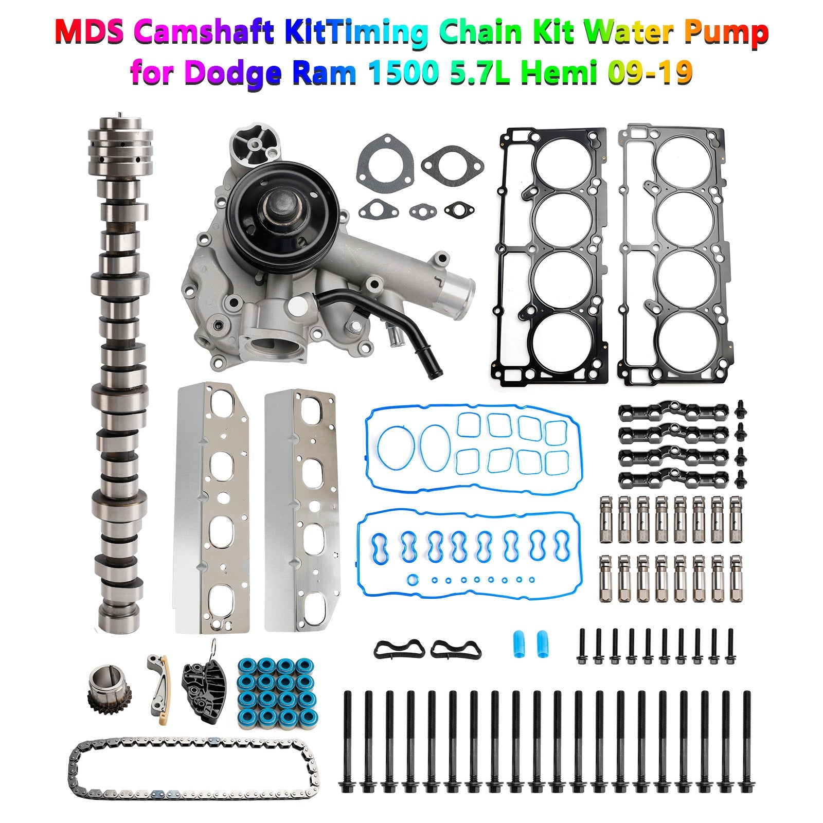 MDS Camshaft KitTiming Chain Kit Water Pump Fit for Dodge Ram 1500 5.7L Hemi 09-19