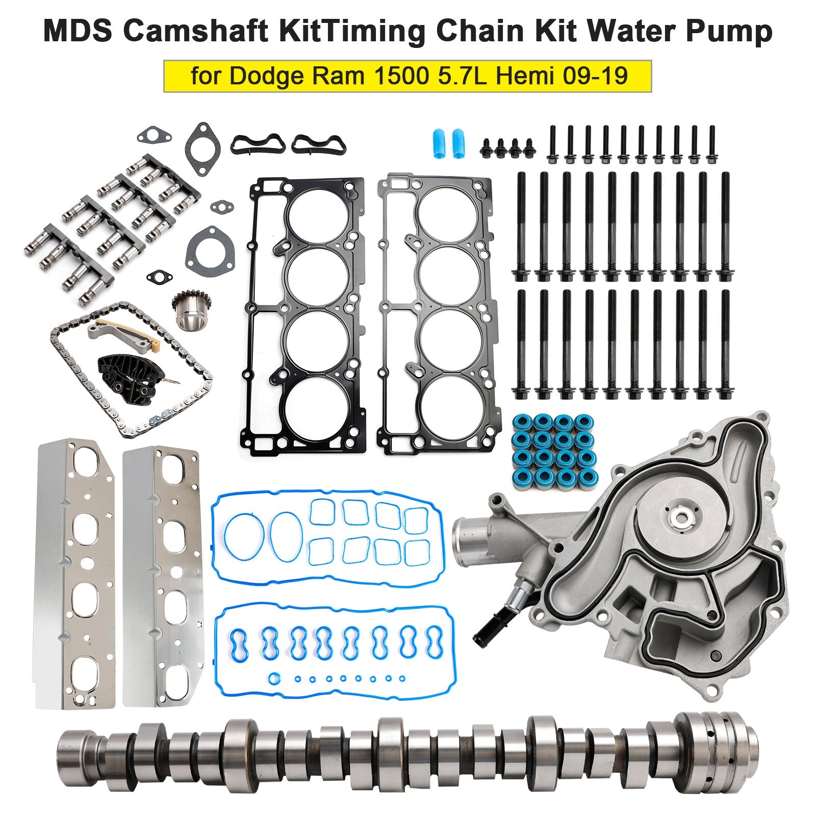 2009-2010 Dodge Ram 1500 5.7L Engine MDS Camshaft KitTiming Chain Kit Water Pump 53021726AE 68060714AA
