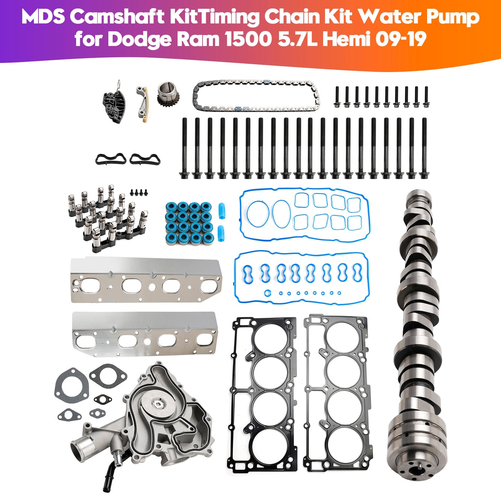 2011-2019 Ram 1500 5.7L Engine MDS Camshaft KitTiming Chain Kit Water Pump 53021726AE 68060714AA