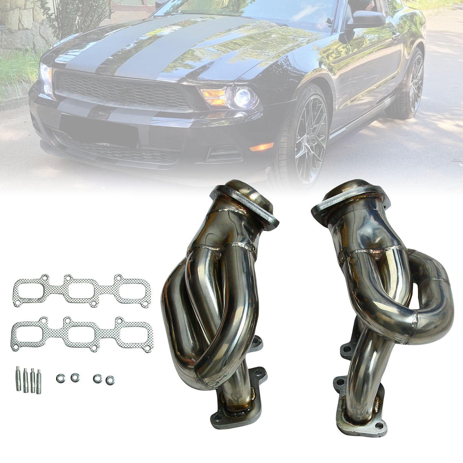 Stainless Steel Exhaust Manifold Header Fit Ford Mustang 3.7L V6 2011-2015