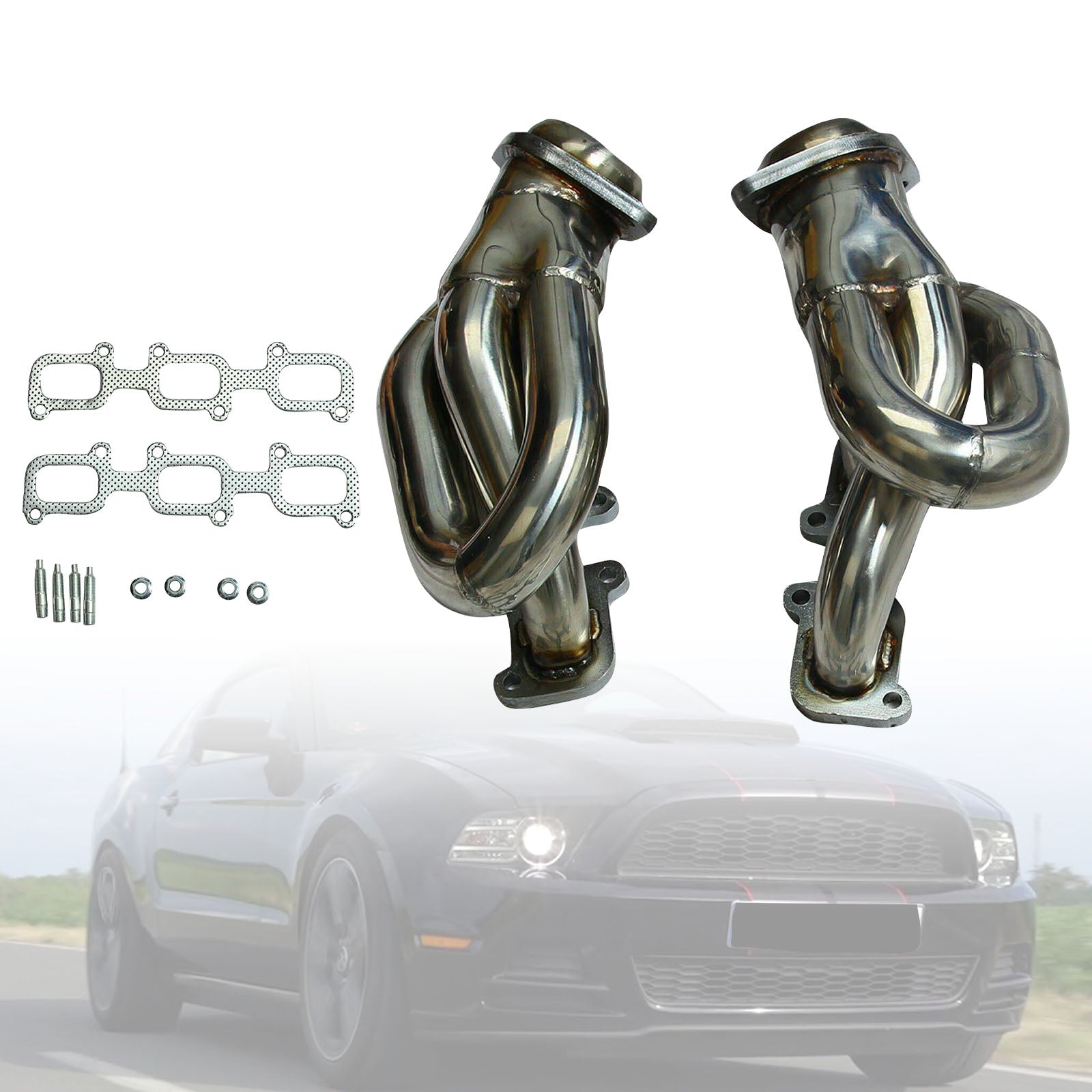 Stainless Steel Exhaust Manifold Header Fit Ford Mustang 3.7L V6 2011-2015